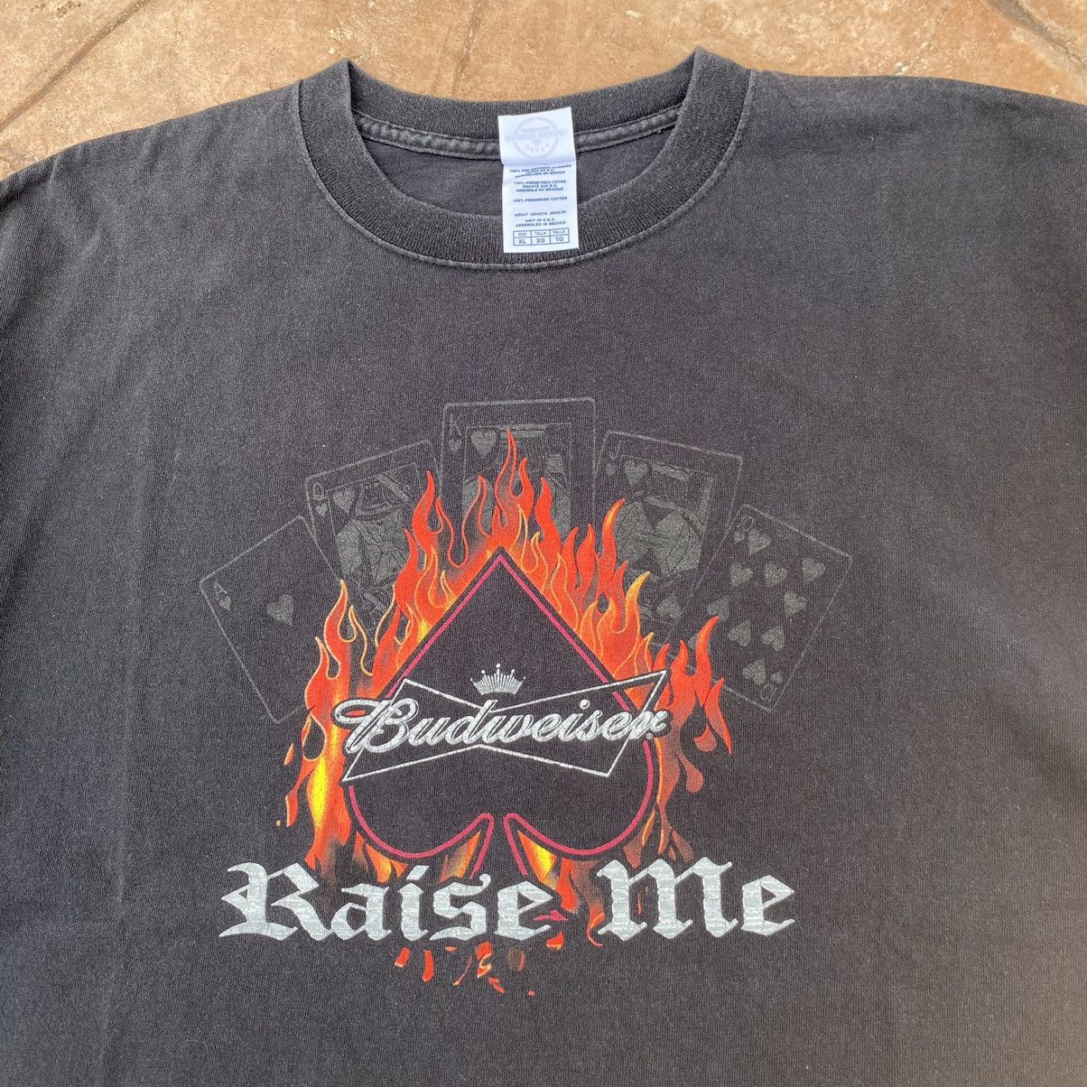 Vintage THRASHED Faded Vintage Y2K Raise Me Flame ERD GRUNGE TEE Size US XL / EU 56 / 4 - 2 Thumbnail