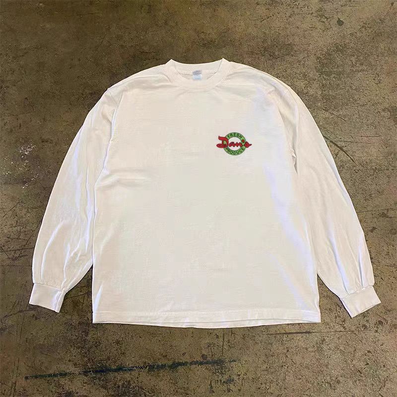 Vintage White street casual retro lemon print long-sleeved t-shirt Size US M / EU 48-50 / 2 - 2 Thumbnail