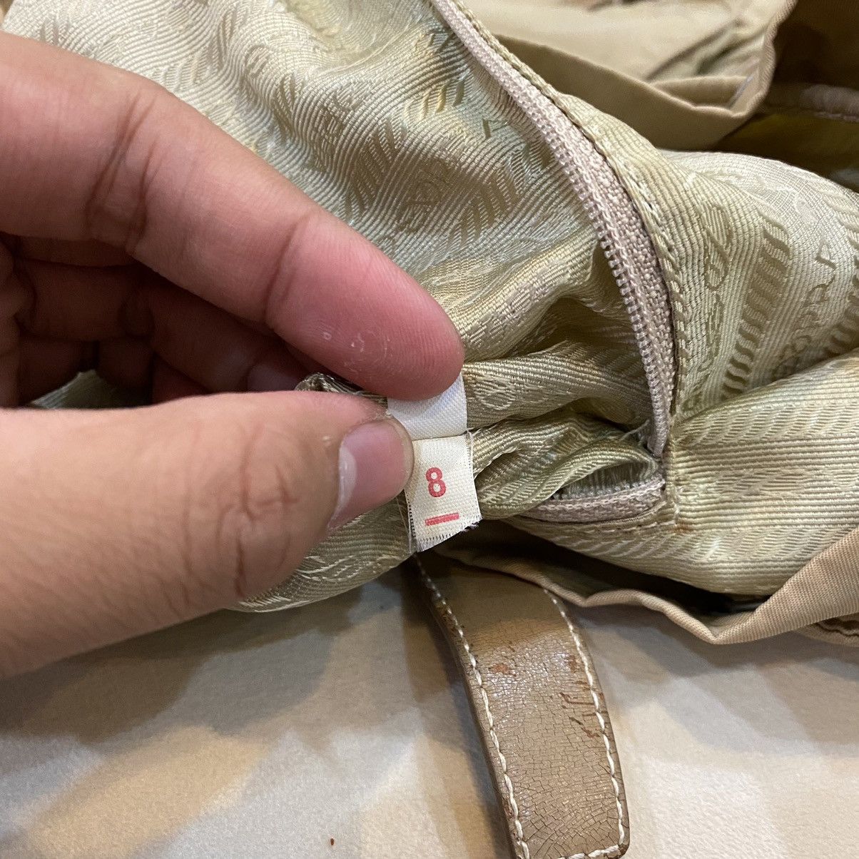 Prada × Vintage Vintage Prada Cammello Brown Nylon Vela Backpack Size ONE SIZE - 19 Thumbnail