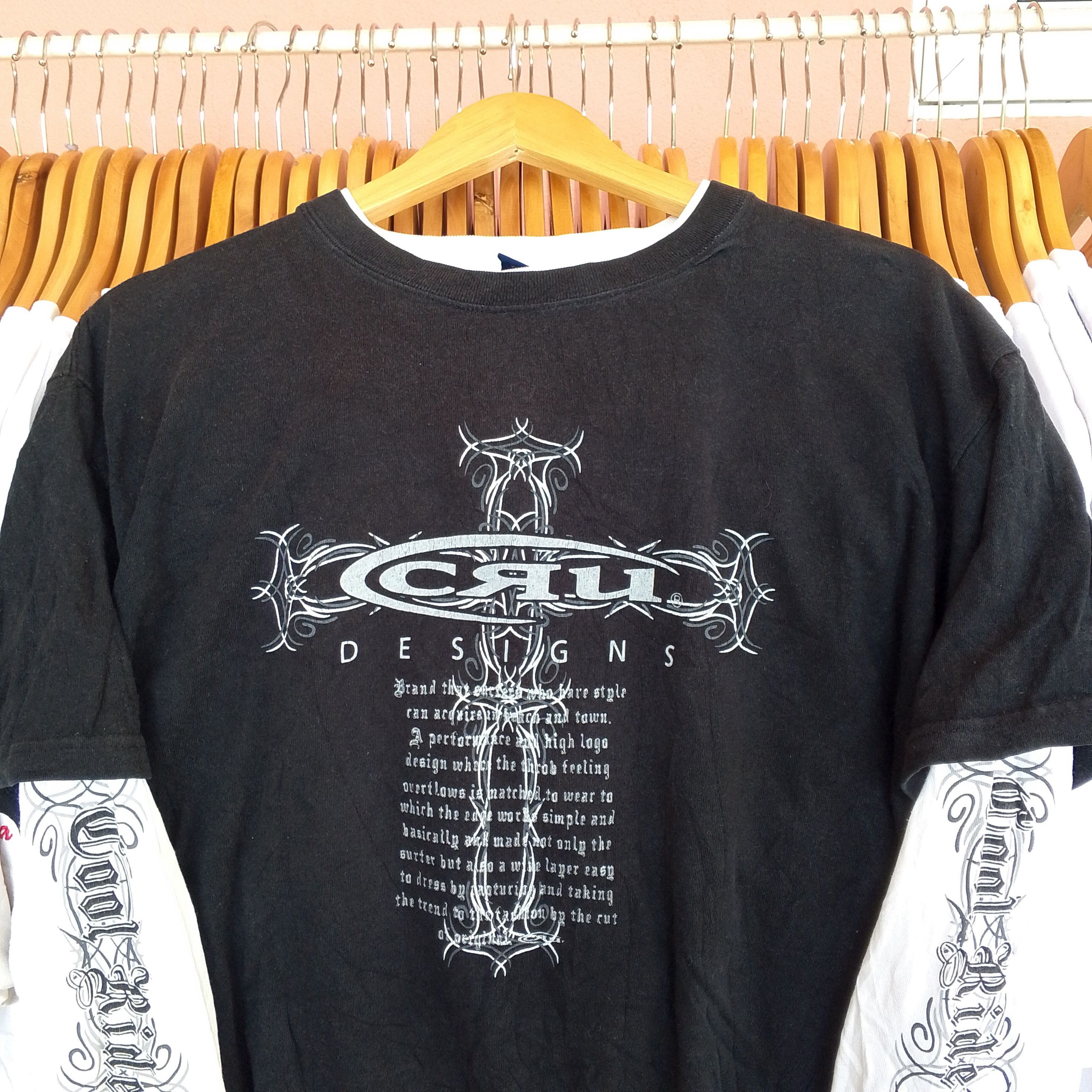 If Six Was Nine 2000s Cru Design Cross Layered Vkei Tee affliction lgb style Size US L / EU 52-54 / 3 - 3 Thumbnail
