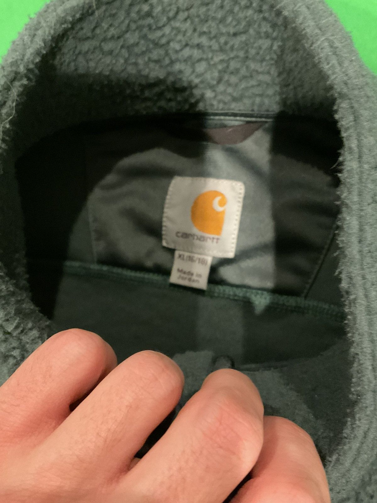 Carhartt × Vintage Vintage Carhartt men's green sherpa jacket Size US M / EU 48-50 / 2 - 2 Thumbnail