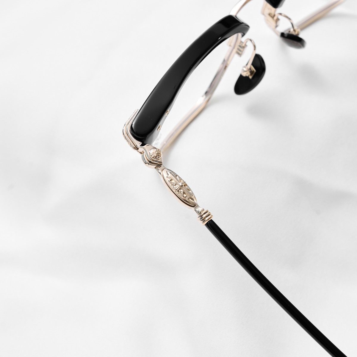 Chrome Hearts CHROME HEARTS NIPPLOPOLIS BLACK GOLD PLATED GLASSES Size ONE SIZE - 3 Thumbnail