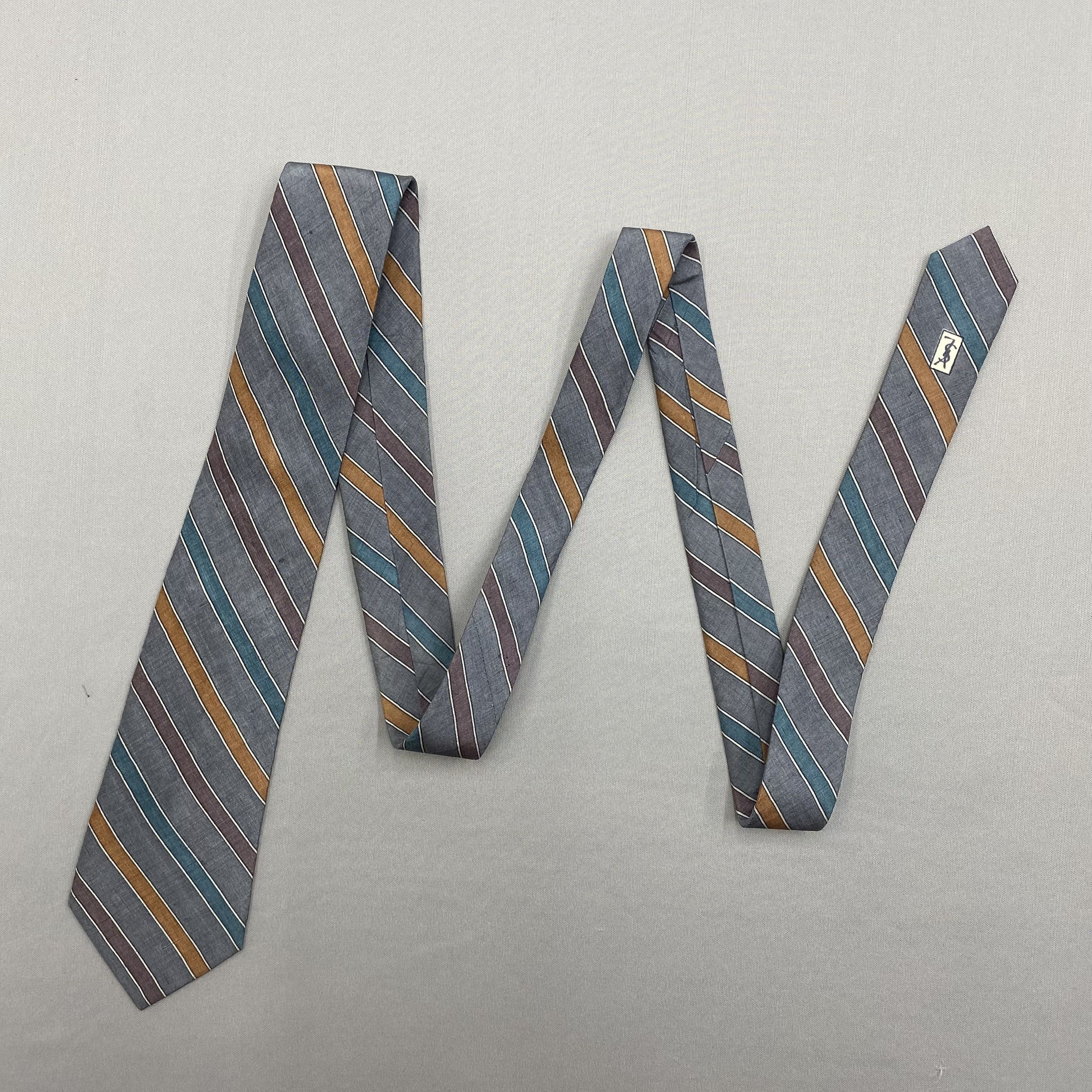 Japanese Brand Vintage Yves Saint Laurent SILK Necktie Cravate Pure Silk Size ONE SIZE - 5 Thumbnail