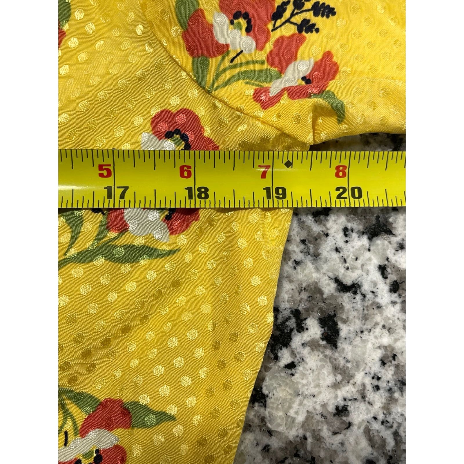 Vintage Jill Jill Stuart Women's Yellow Floral Shadow Dot Midi Retro Dress Size 14 Size XL / US 12-14 / IT 48-50 - 4 Thumbnail
