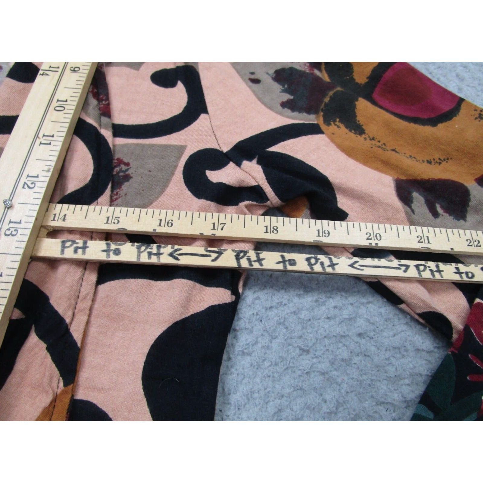 Vintage VINTAGE Take Two Floral Kimono Blouse Womens M Brown Jersey Casual Sleeve Abstract 2000s Size M / US 6-8 / IT 42-44 - 5 Thumbnail