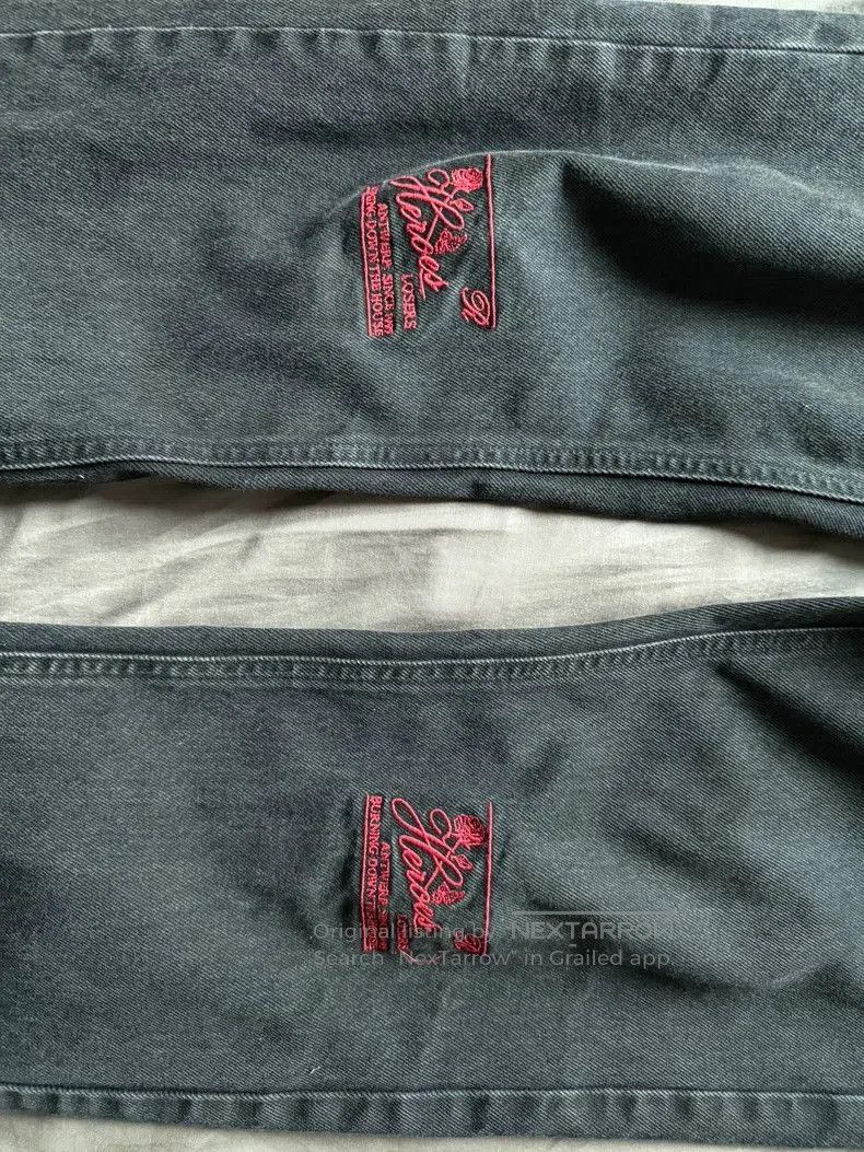 Raf Simons Raf Simons Black Denim Pants with Red Embroidery. Size US 33 - 5 Thumbnail