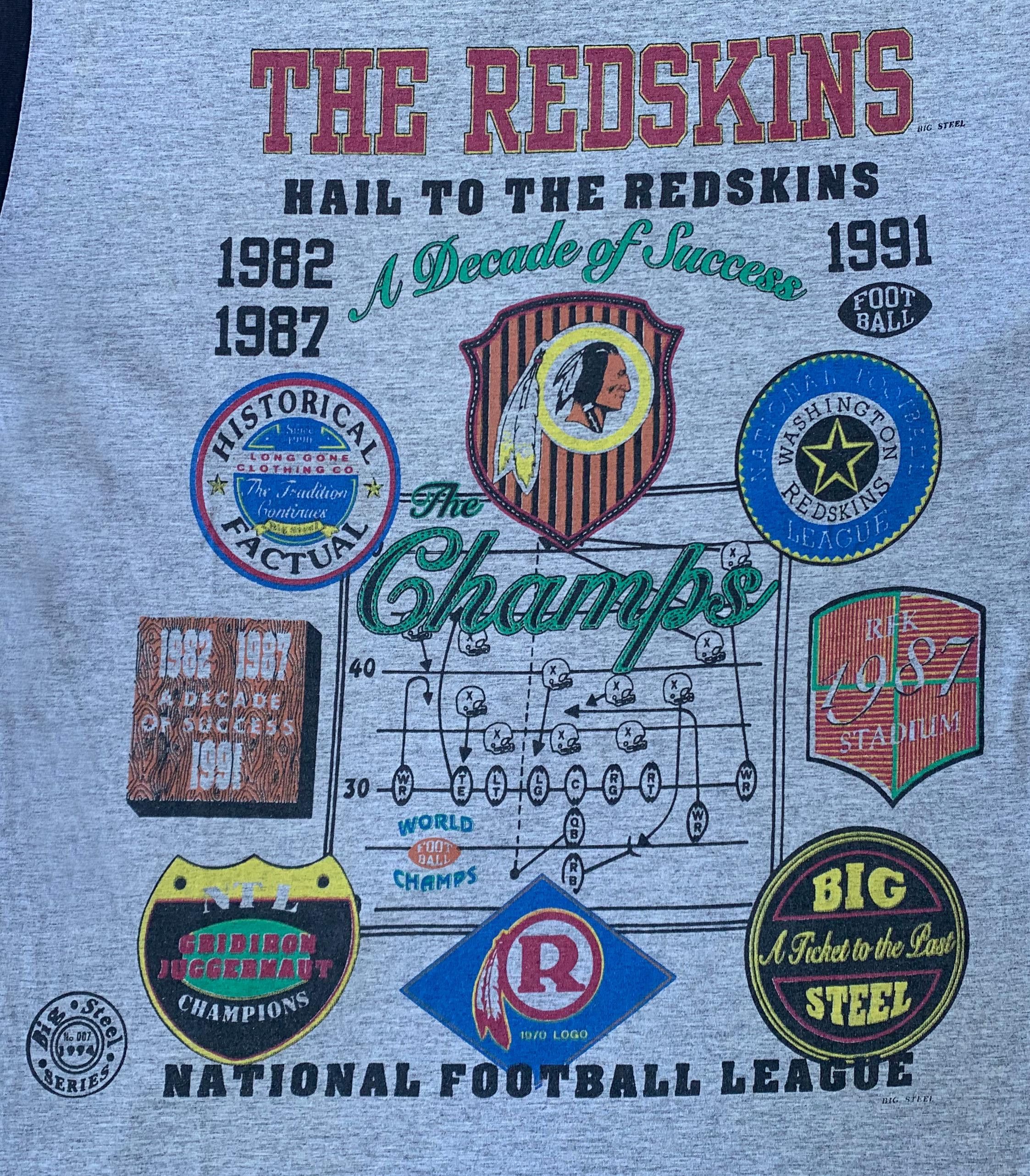 NFL Vintage 1991 WASHINGTON Redskins T shirt Tee 90s Commanders Size US M / EU 48-50 / 2 - 4 Thumbnail