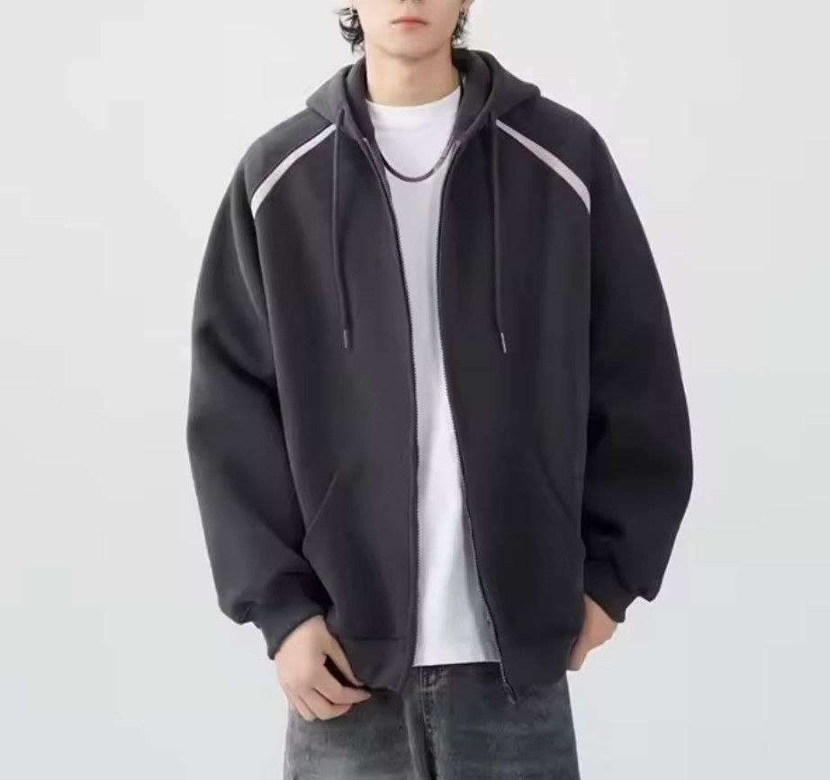 Japanese Brand × Vintage Y2K Wide Hood Stripe Patch Fleece Zippered Hoodie Size US M / EU 48-50 / 2 - 1 Thumbnail