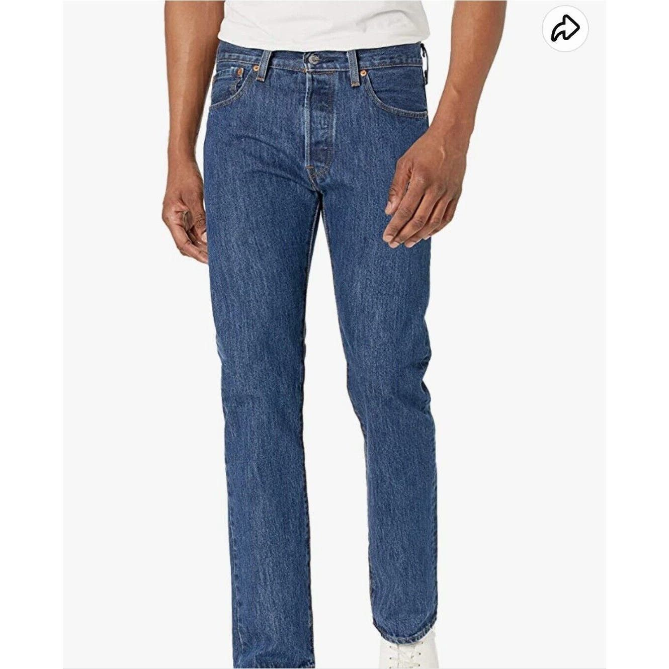 Levi's 501 Men 36X36 Button Fly Medium Wash Straight Jeans