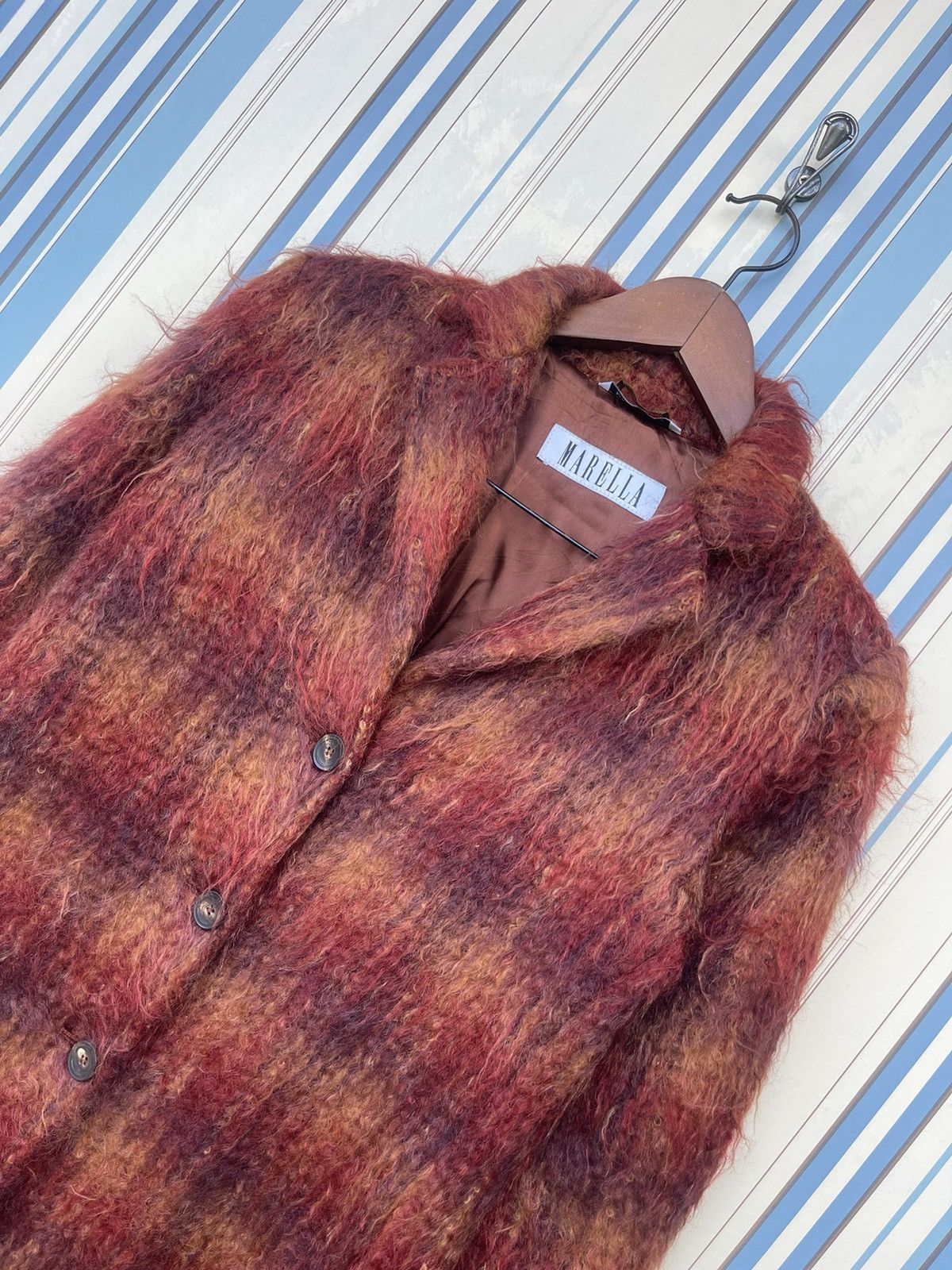 Marella Marella Made in Italy Mohair Wool Plaid Coat Size S / US 4 / IT 40 - 10 Thumbnail