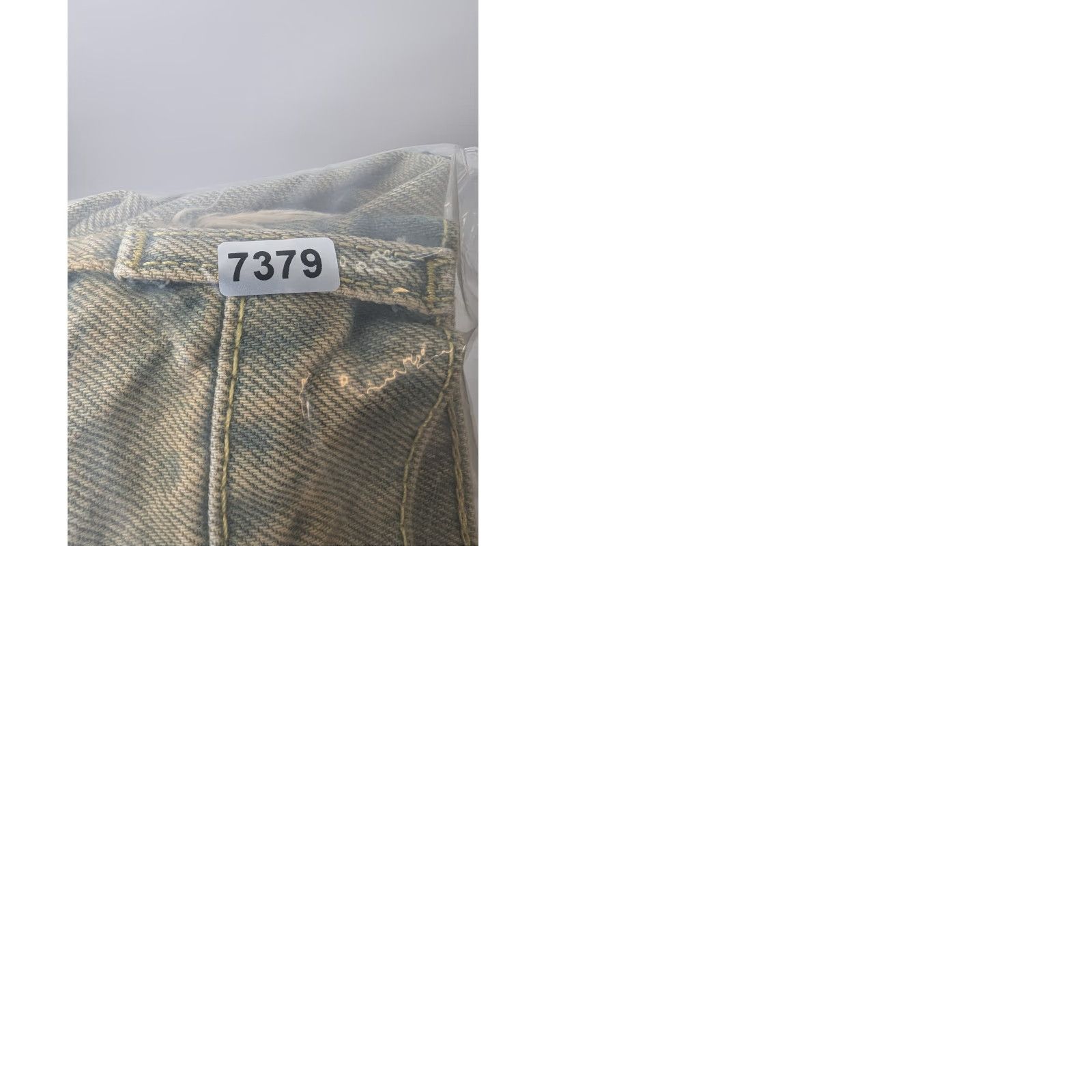 Denime Moojimooji Jeans Mens Aged Sand Distressed Denim Frayed Hem Made USA Streetwear Size US 31 - 10 Thumbnail