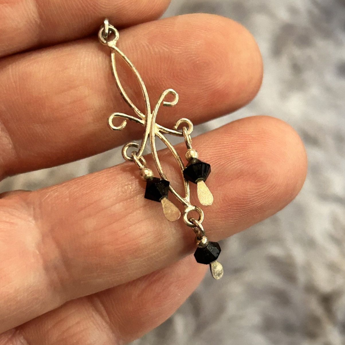 Vintage Vintage black crystal bicone chandelier pendant necklace Size ONE SIZE - 6 Thumbnail