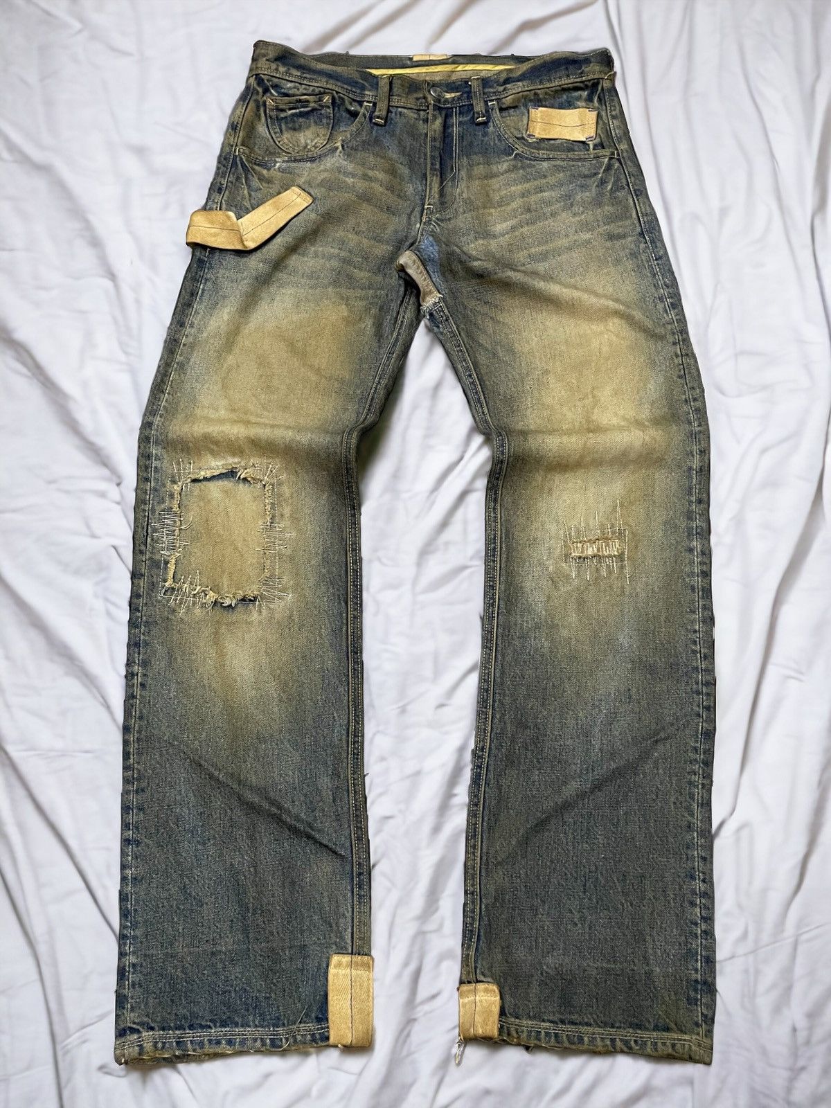 Hysteric Glamour × R.Newbold R.Newbold Muddy Wash Carpenter Distressed Repaired Jeans Size US 30 / EU 46 - 1 Thumbnail