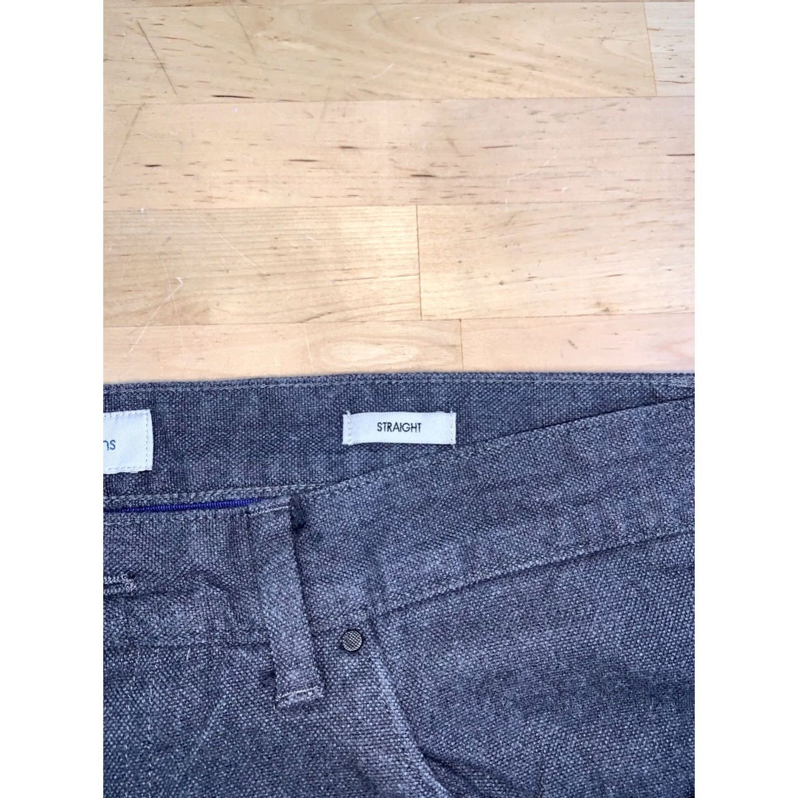Calvin Klein Calvin Klein Jeans Men 36x30.5/36 Gray Cotton Blend 5-Pocket Straight Zip Solid Logo Casual Denim Size US 36 / EU 52 - 3 Thumbnail