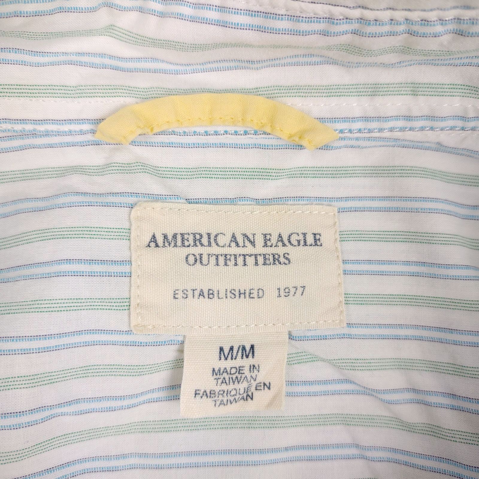 American Eagle Outfitters Vtg AEO Men's M Striped Casual Dress Shirt Long Sleeve Size US M / EU 48-50 / 2 - 2 Thumbnail