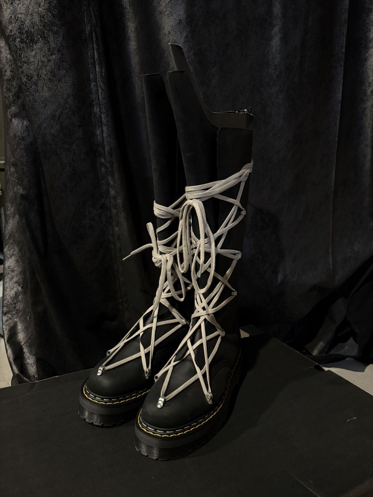 rick owens dr martens pentalace boots