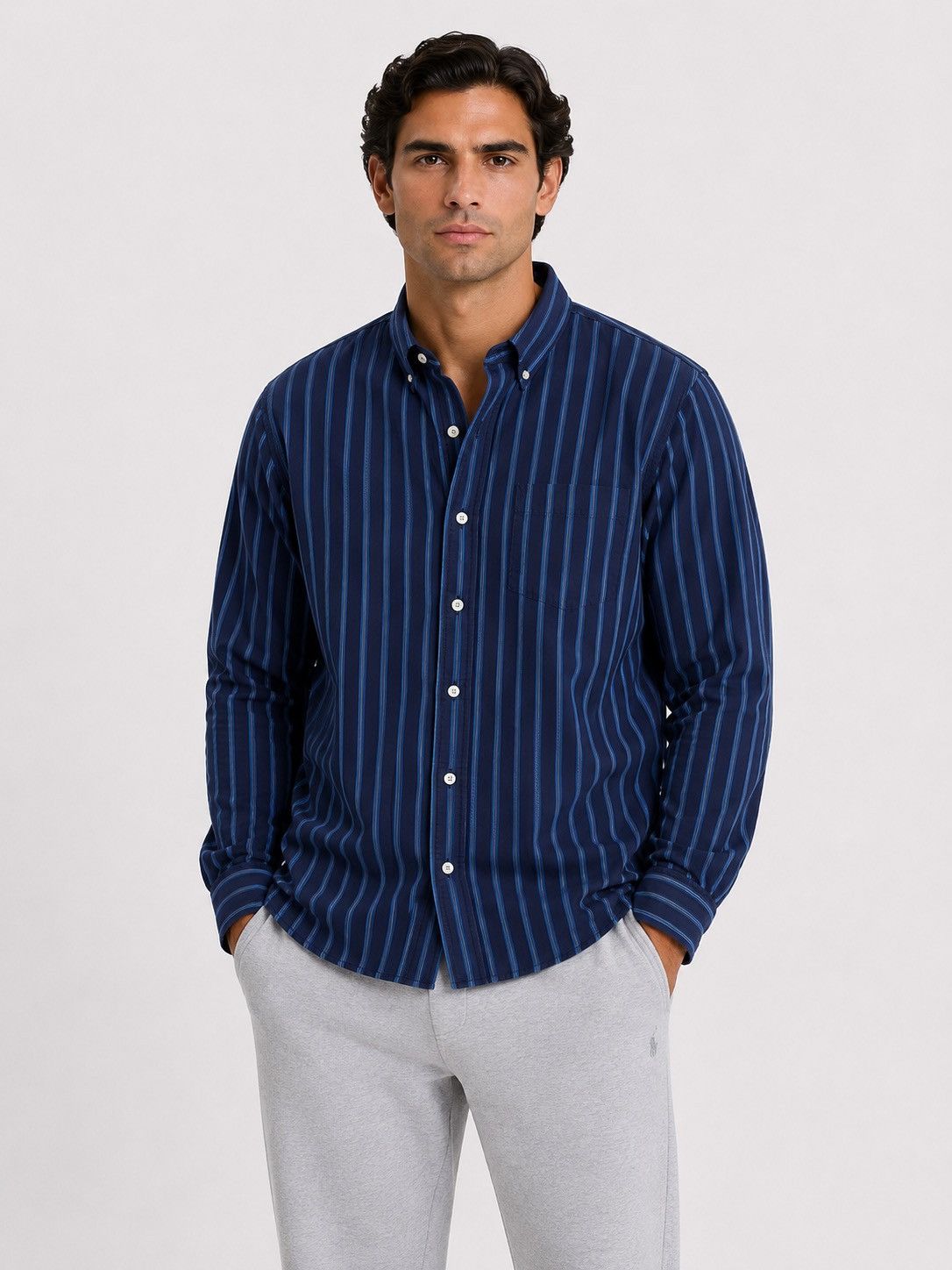 Yves Saint Laurent Yves Saint Laurent YSL Luxury Striped Button Up Shirt Size M Size US M / EU 48-50 / 2 - 1 Thumbnail