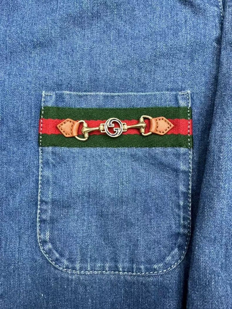Gucci Gucci Double g-striped denim shirt jacket 2501-Nextarrow Size US M / EU 48-50 / 2 - 3 Thumbnail