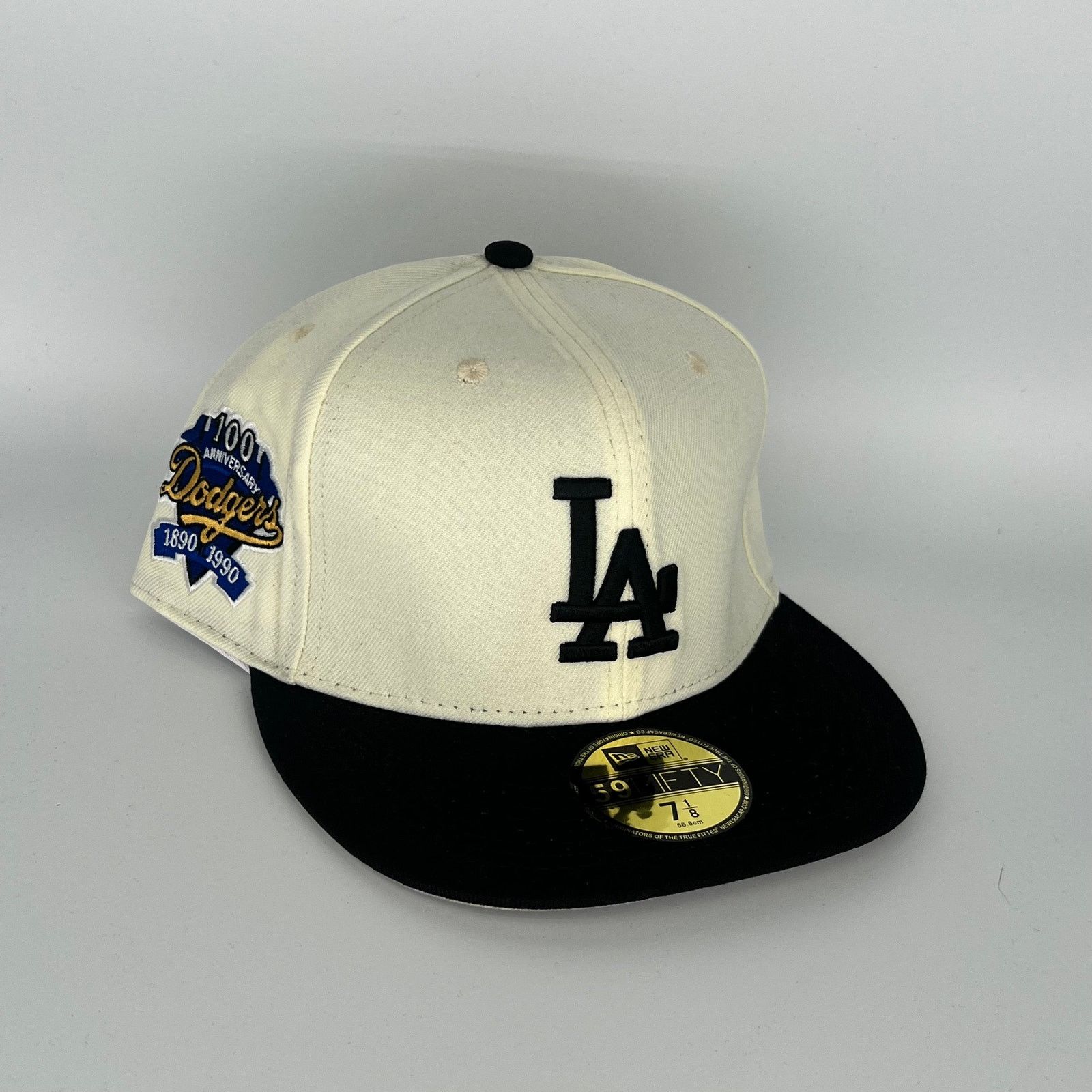 New Era Size 7 White Black Los Angeles Dodgers 100th Anniversary Size ONE SIZE - 1 Thumbnail