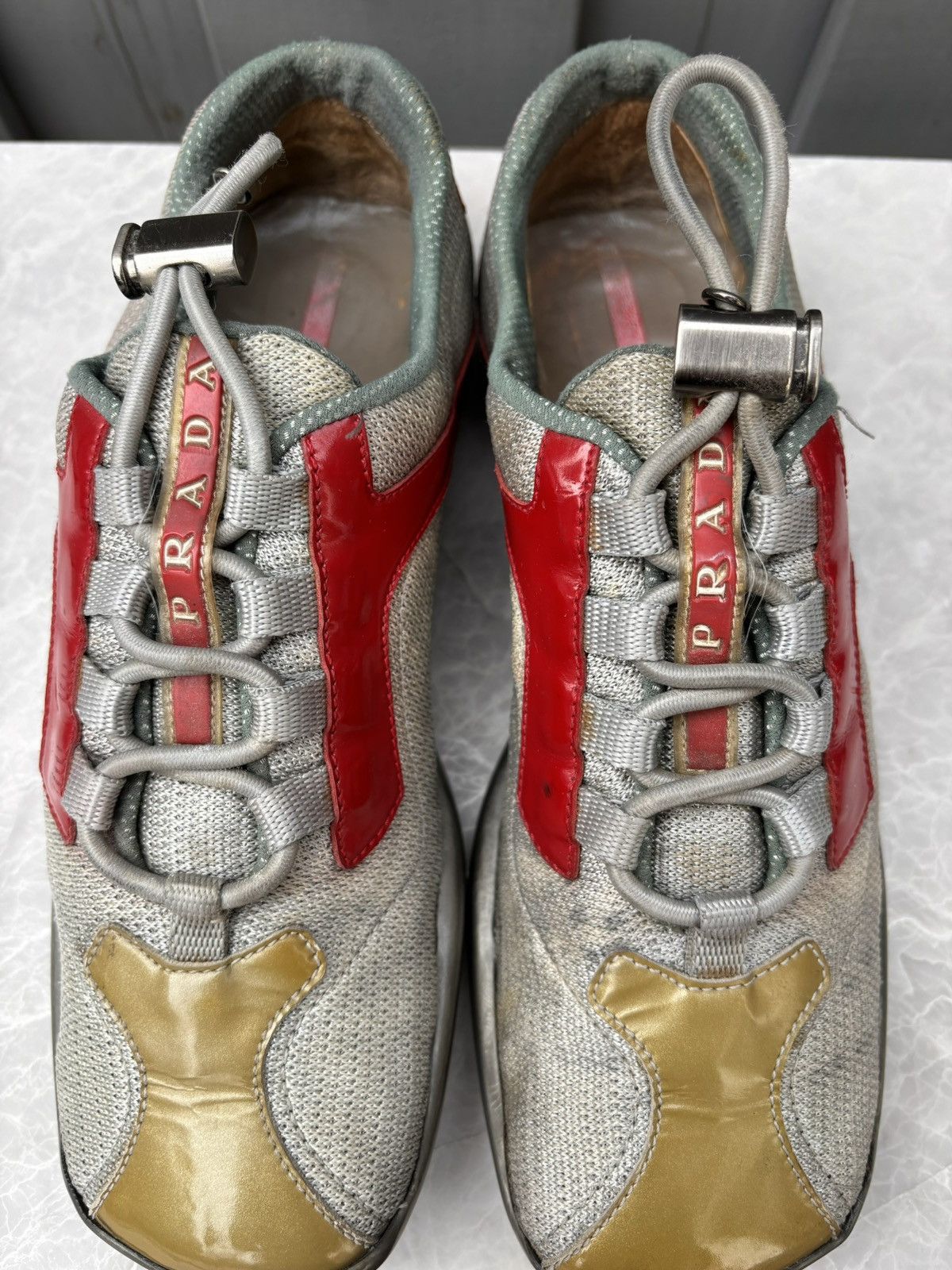 Prada × Vintage Vintage Prada Sneakers 2000s Mesh Sport Square Toe 90s 3876 Size US 8 / IT 38 - 4 Thumbnail