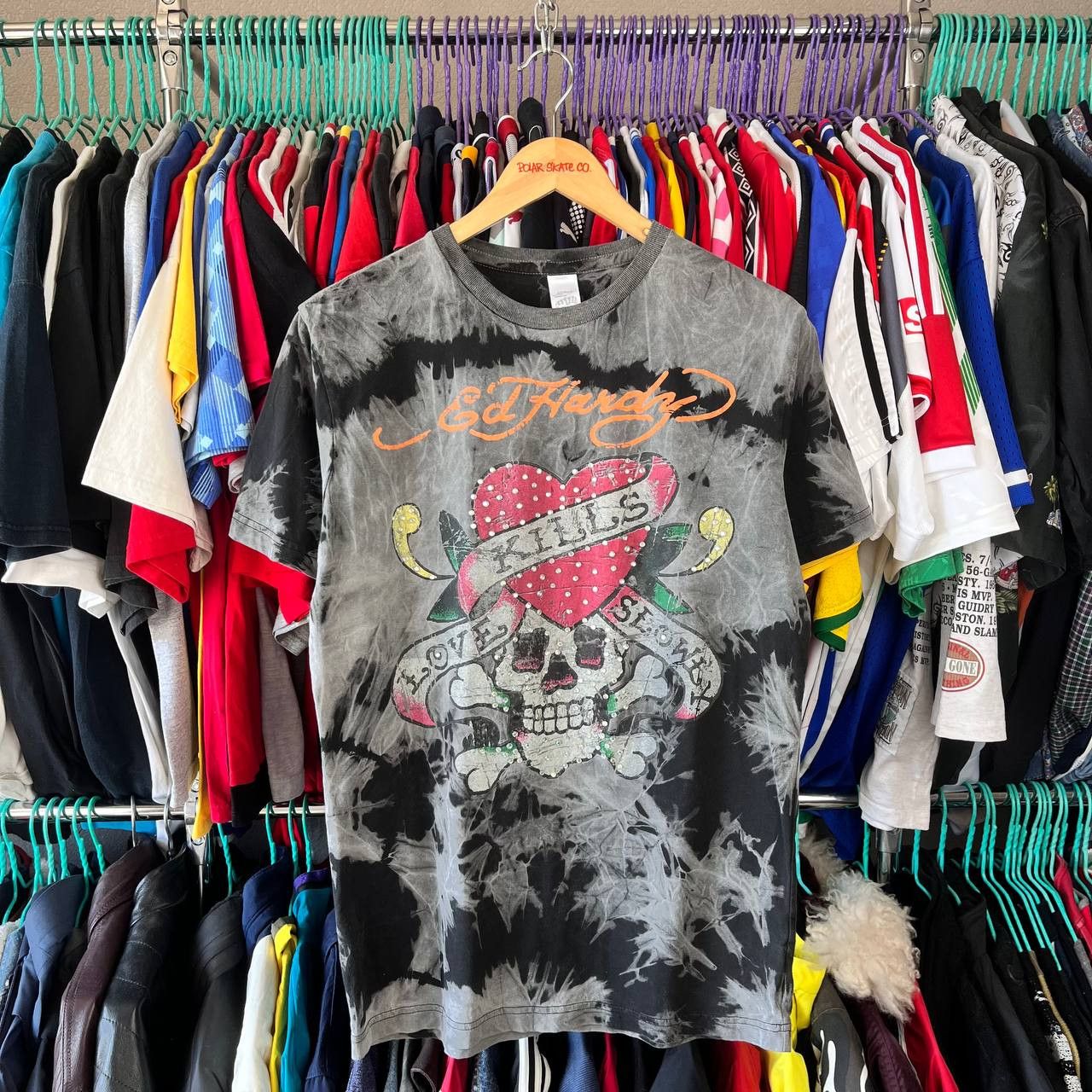 Ed Hardy Ed Hardy `Love kills slowly` Tie-dye Tshirt Size L Size US L / EU 52-54 / 3 - 1 Thumbnail