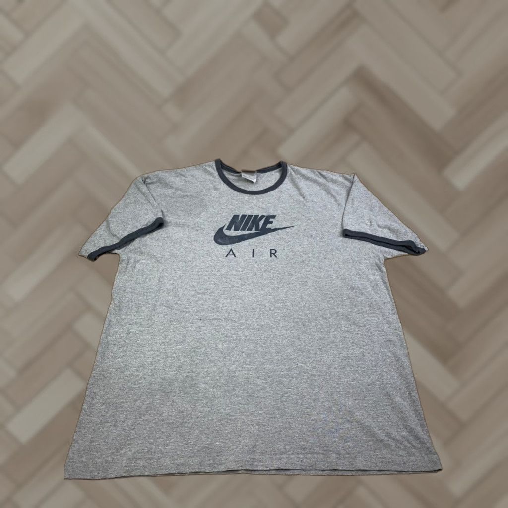 Nike VINTAGE Nike Air Ringer Shirt Mens XL Gray Short Sleeve Crew Neck T-Shirt Y2K 11778 Size US XL / EU 56 / 4 - 1 Thumbnail