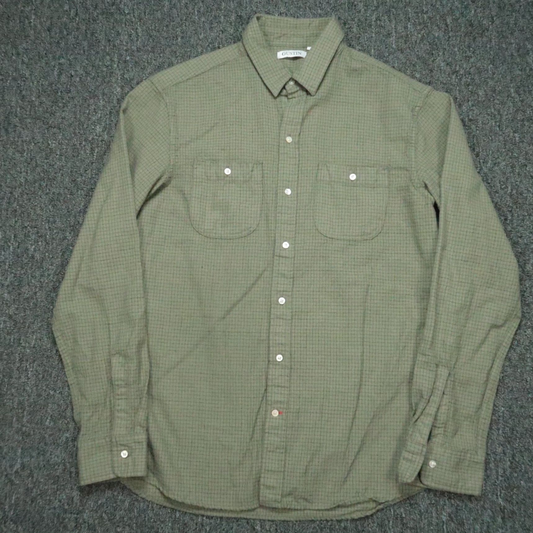 Gustin Gustin Shirt Men L Green Plaid Long Sleeve 100% Wool Button Up Size US L / EU 52-54 / 3 - 2 Thumbnail