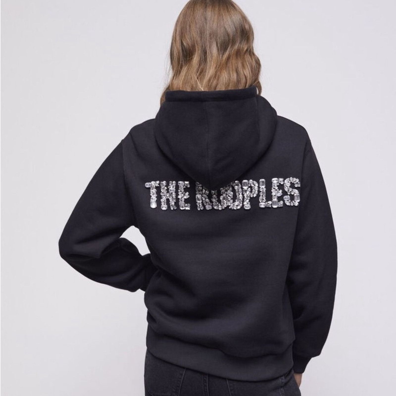 The Kooples NWT! The KOOPLES Black Hoodie Rhinestones Size 1, Authentic Size S / US 4 / IT 40 - 1 Thumbnail