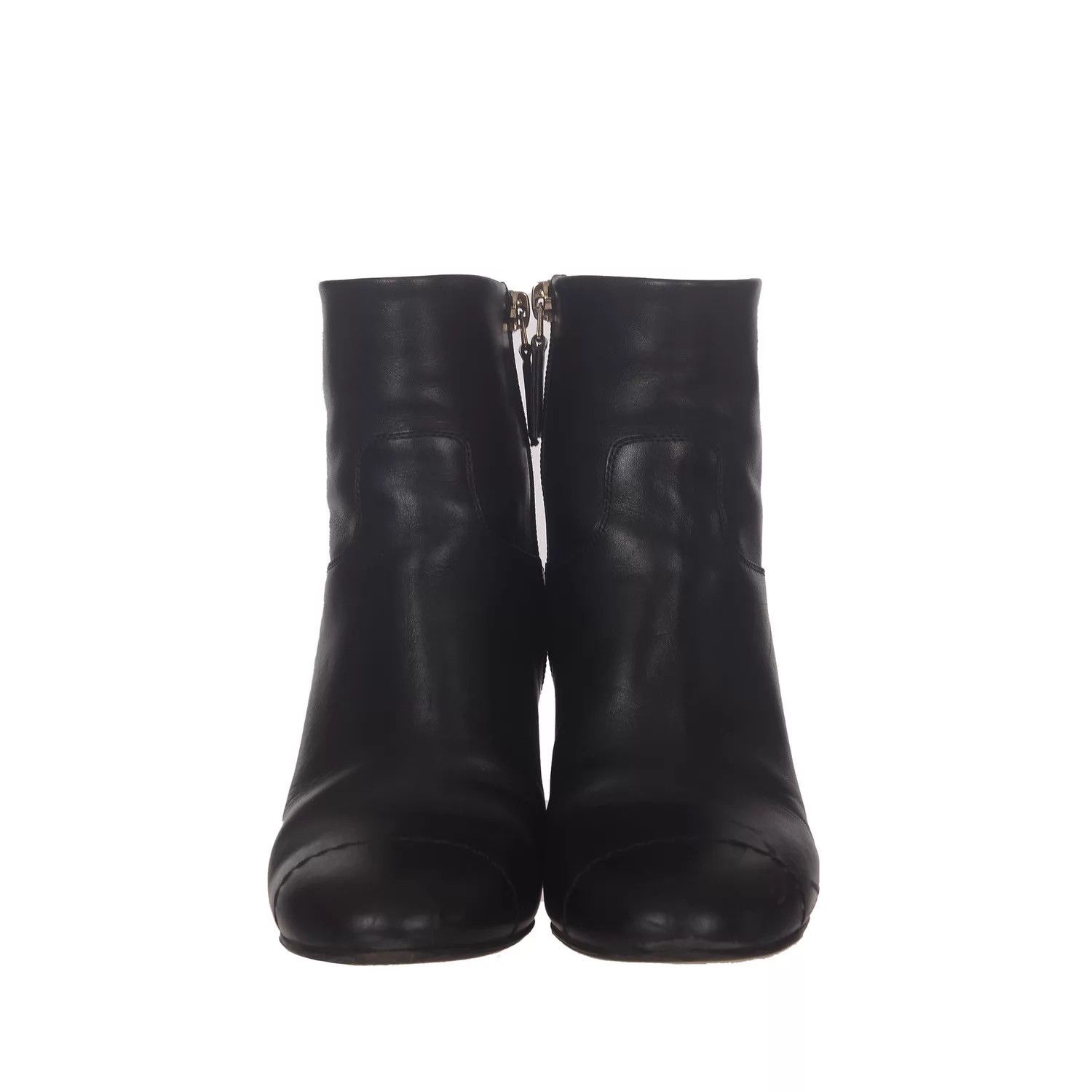 Chanel Chanel Calfskin women's solid block heel short boots Size US 5 / IT 35 - 3 Thumbnail
