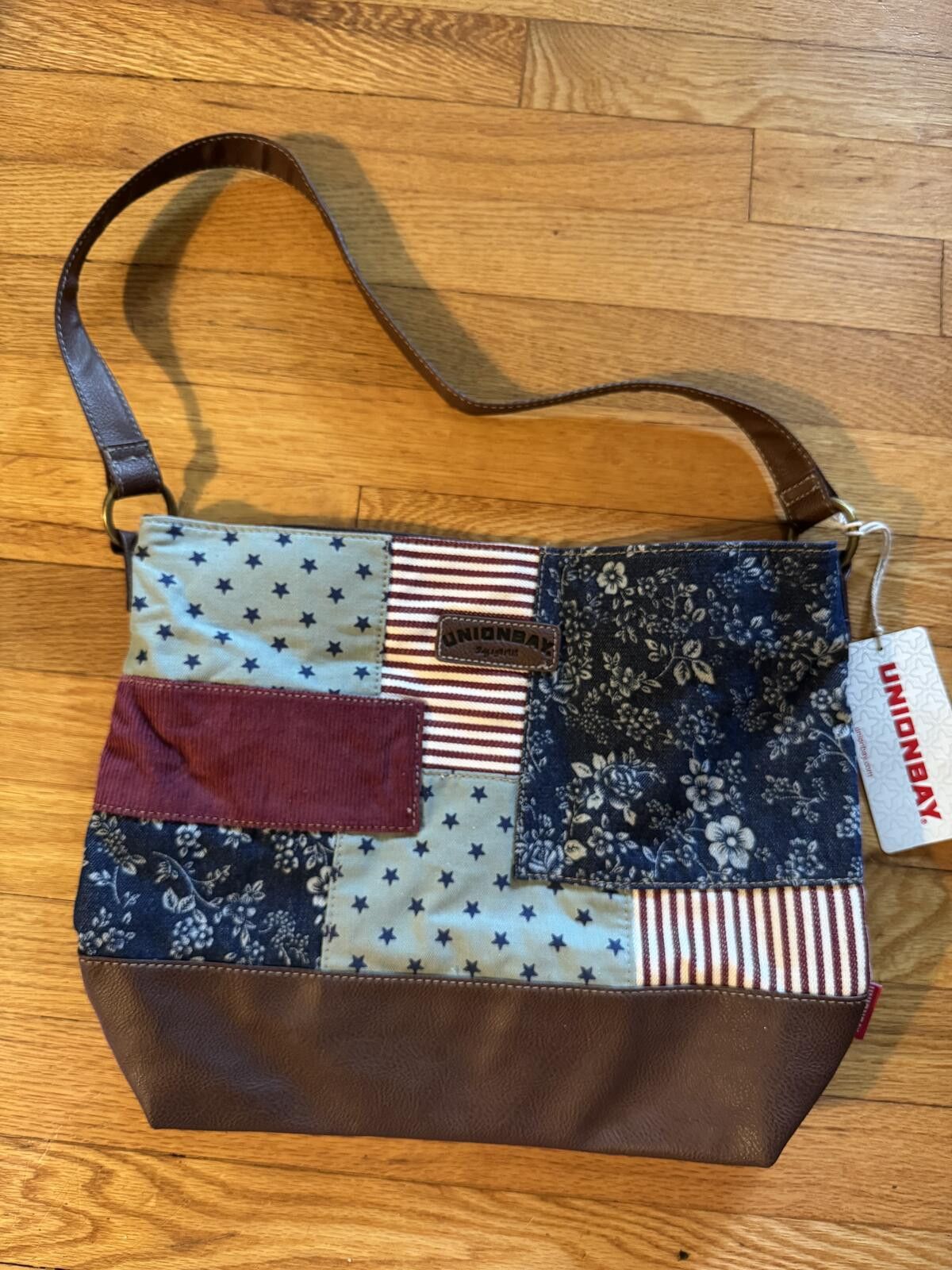 UNIONBAY New Y2K Unionbay Patchwork Shoulder Bag with Leather Trim Size ONE SIZE - 1 Thumbnail
