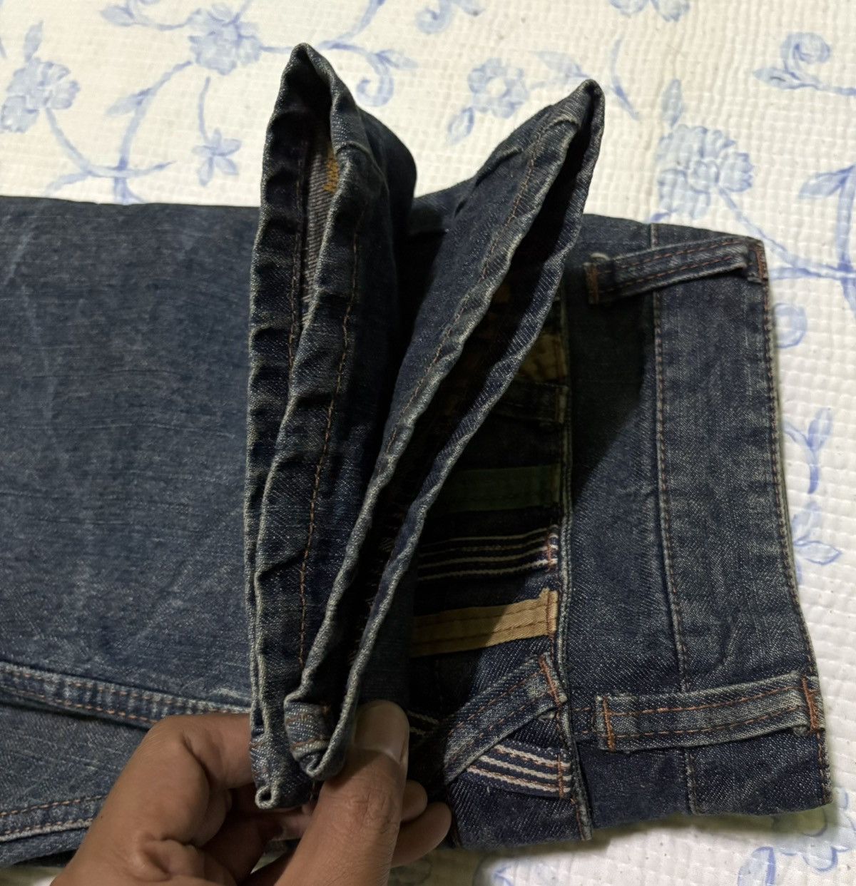 Japanese Brand Japanese Doublefocus Double Waist Jeans Low Flared Denim Size US 31 - 16 Thumbnail