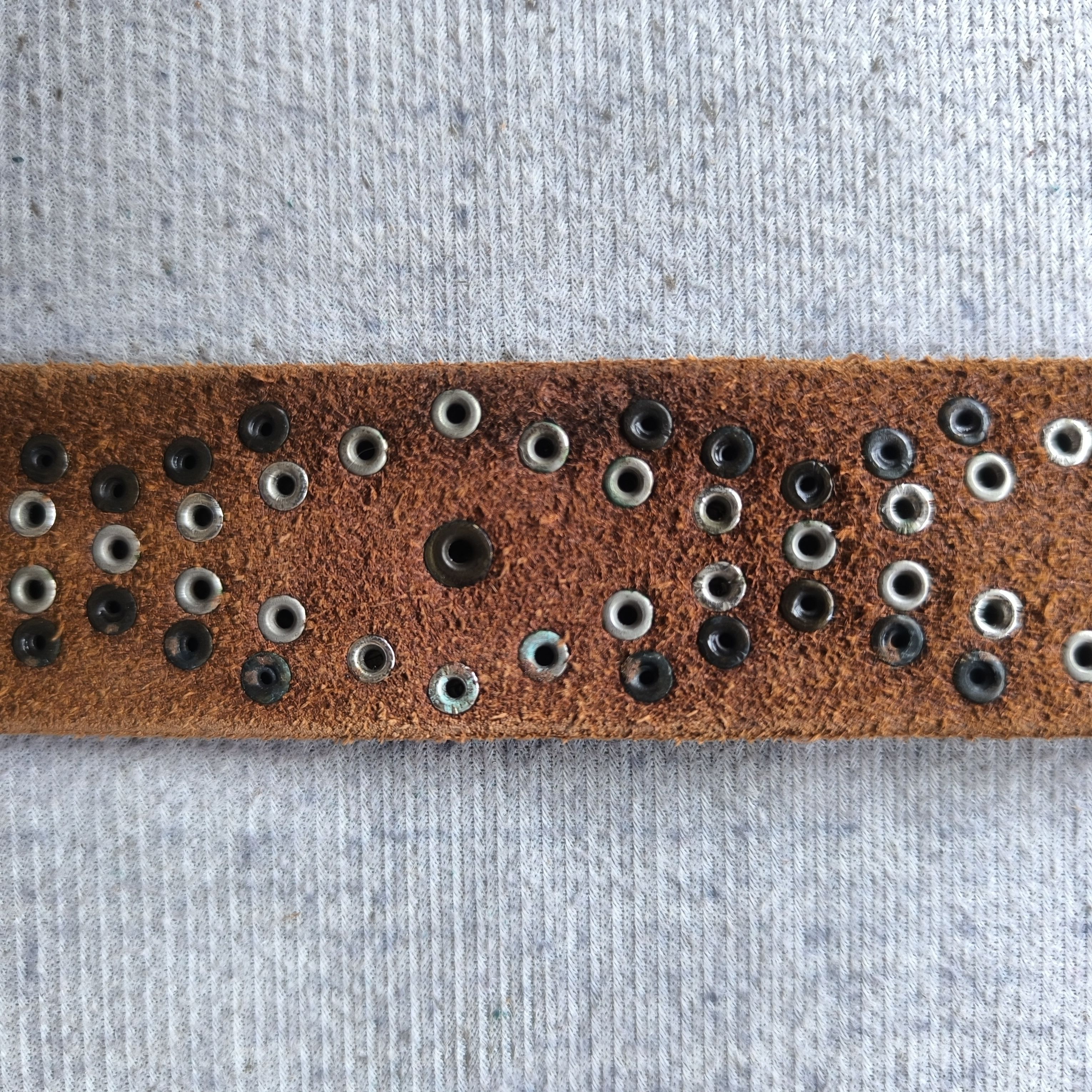PPFM 💥 Vintage japanese double prong stud punk rock leather belt Size ONE SIZE - 9 Thumbnail
