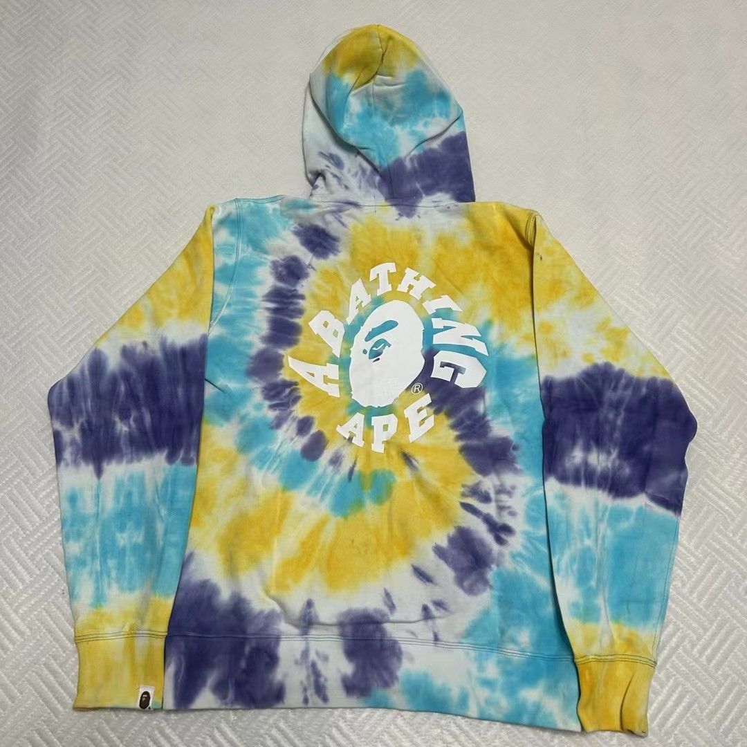 Bape TIE DYE COLLEGE FULL ZIP HOODIE Size US M / EU 48-50 / 2 - 2 Thumbnail
