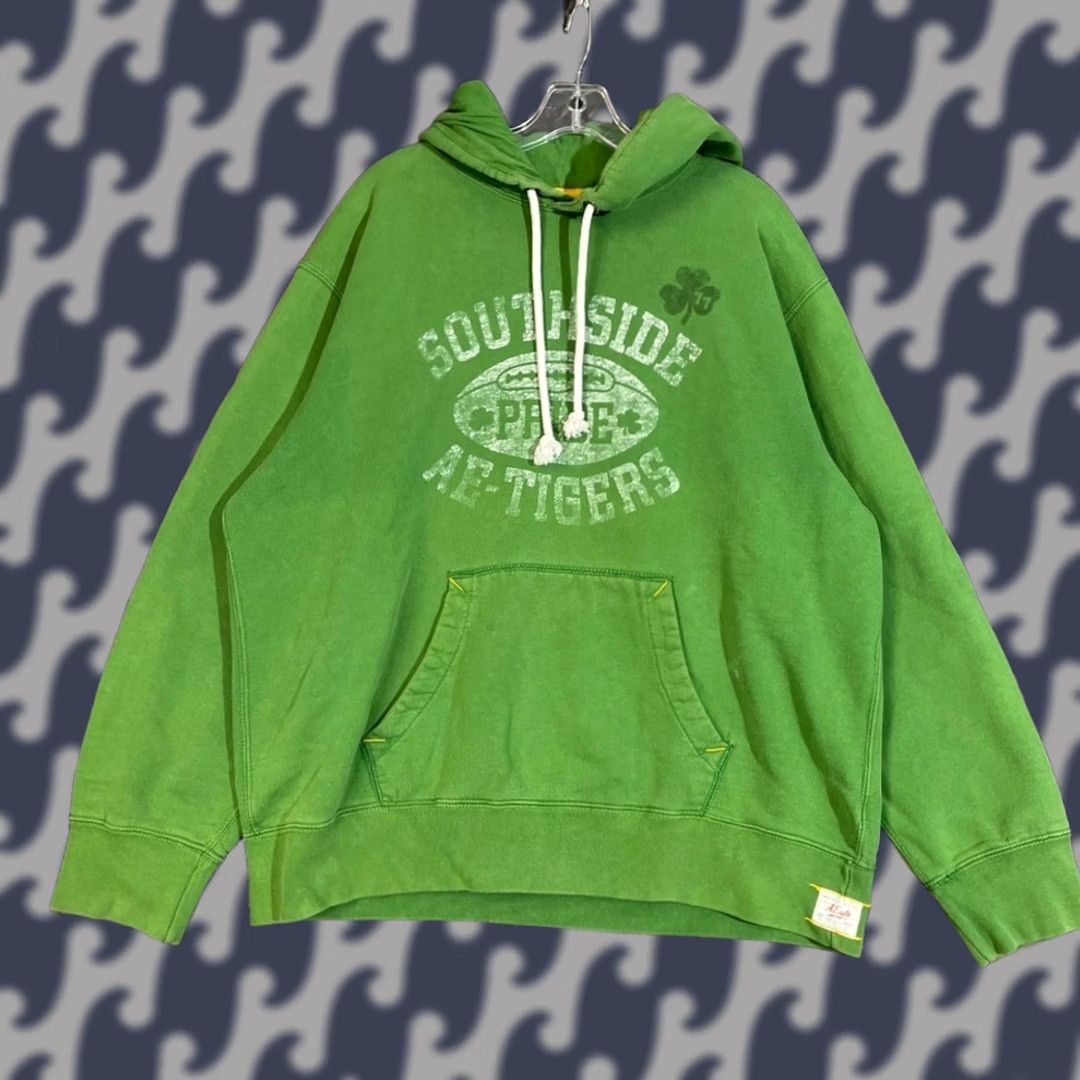 Vintage VINTAGE American Eagle Hoodie XL Green Southside AE Tigers St Patrick Sweater Mens XL Green AE Tigers St Patrick Hoodie Size US XL / EU 56 / 4 - 1 Thumbnail