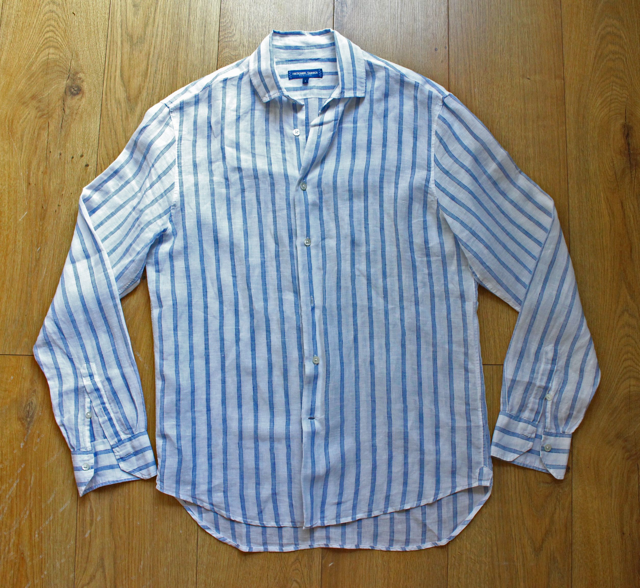 Frescobol Carioca Striped linen shirt Size US L / EU 52-54 / 3 - 2 Thumbnail