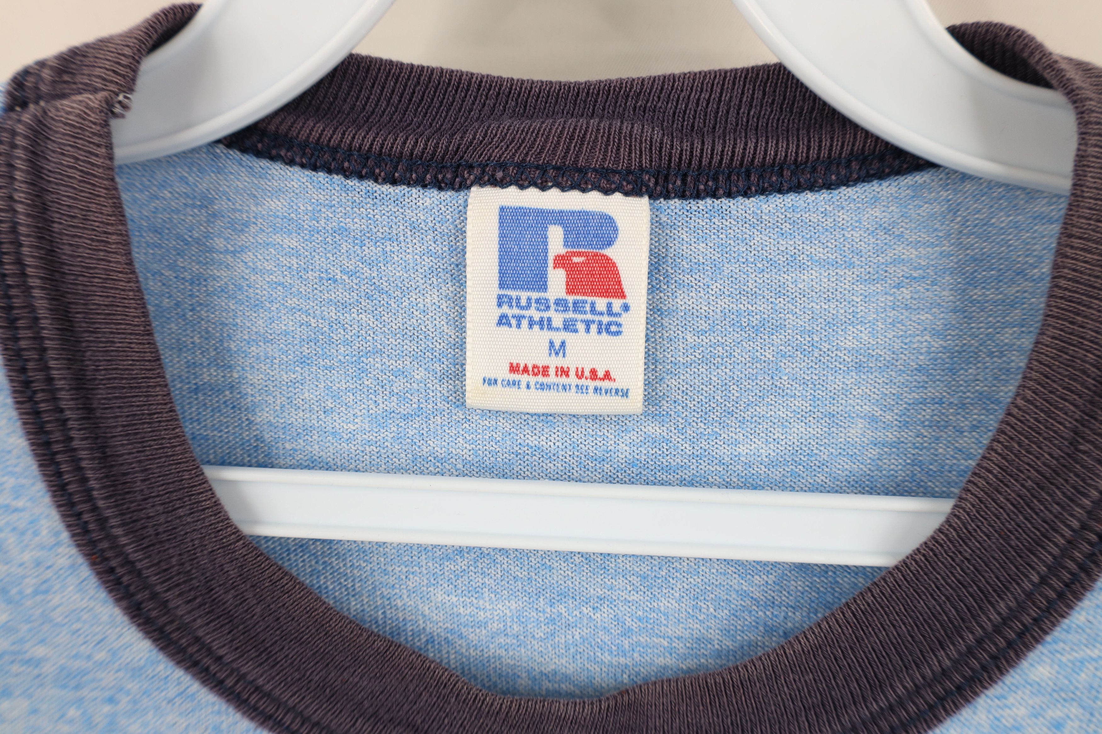 Russell Athletic Vintage 90s Russell Athletic School Ringer T-Shirt Blue USA Size US M / EU 48-50 / 2 - 9 Thumbnail