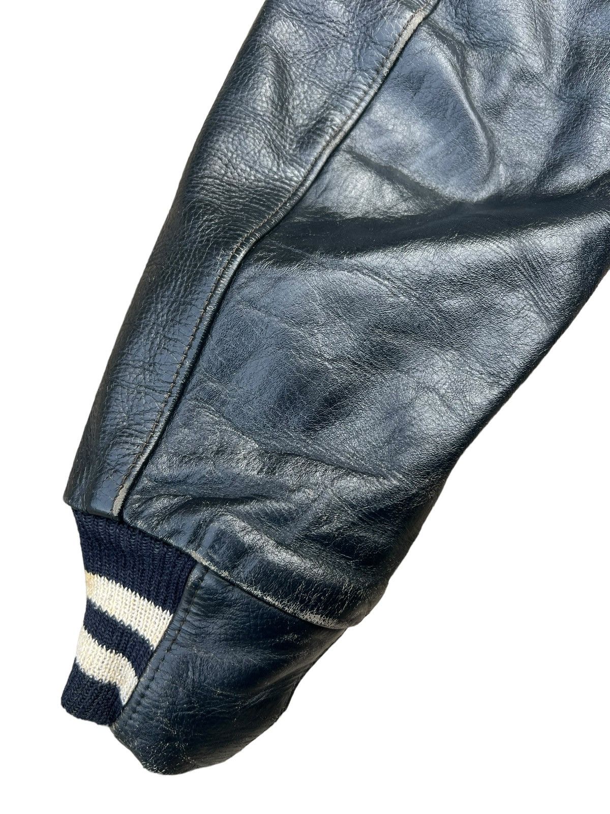 Golden Bear Vintage 70s Golden Bear Patina Leather Varsity Jacket Size US L / EU 52-54 / 3 - 23 Thumbnail