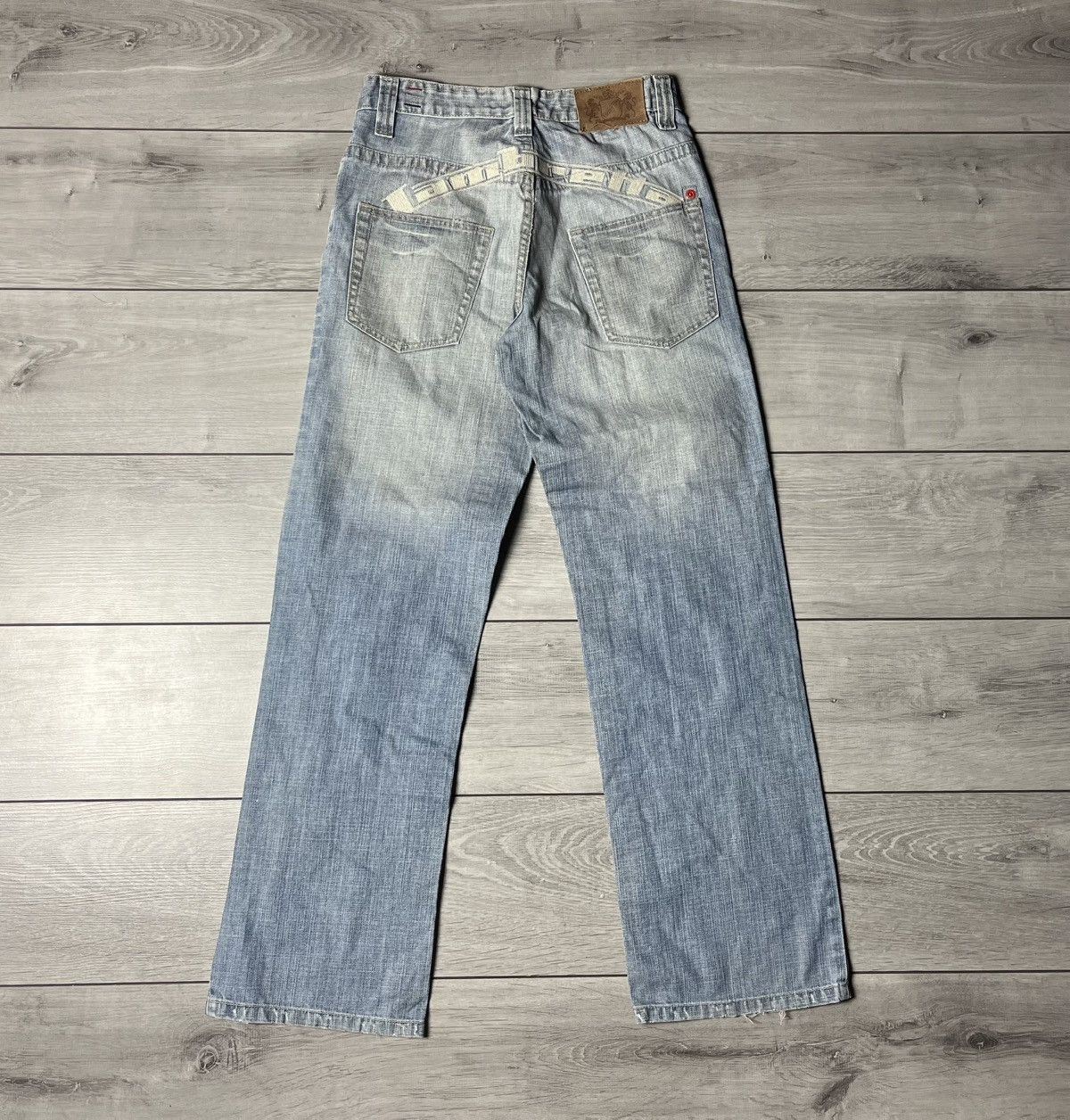 Japanese Brand Lambretta vintage Baggy jeans Big logo Drill Streetwear Y2K Size US 30 / EU 46 - 1 Thumbnail