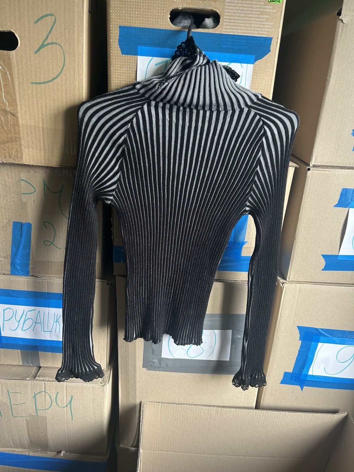 Japanese Brand Vintage Japanese Style Long Sleeve Ribbed Y2K Blouse Size 36 Size XS / US 0-2 / IT 36-38 - 10 Thumbnail