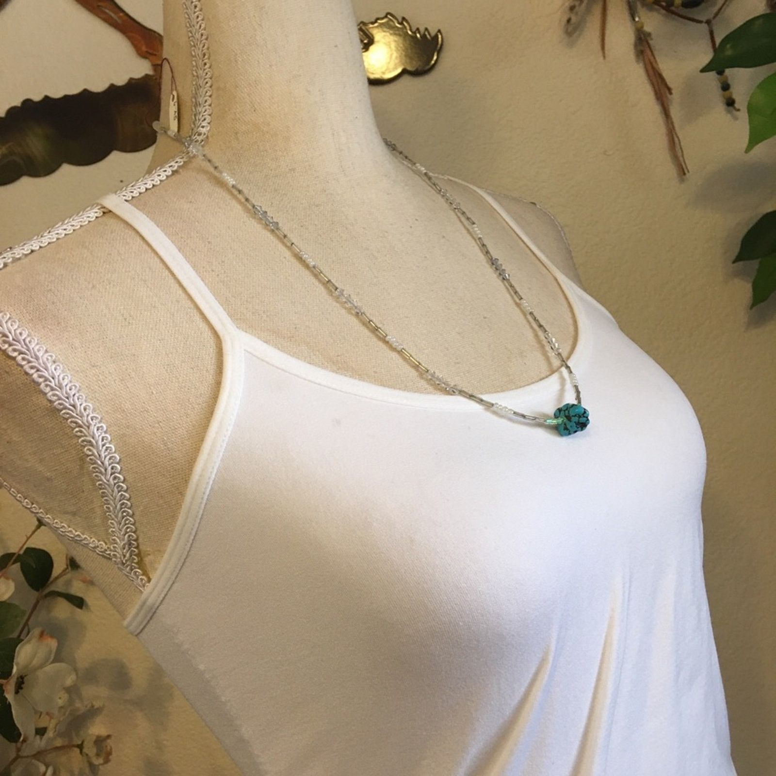 Jewelry Boutique handcrafted rough turquoise bead necklace Size ONE SIZE - 2 Thumbnail