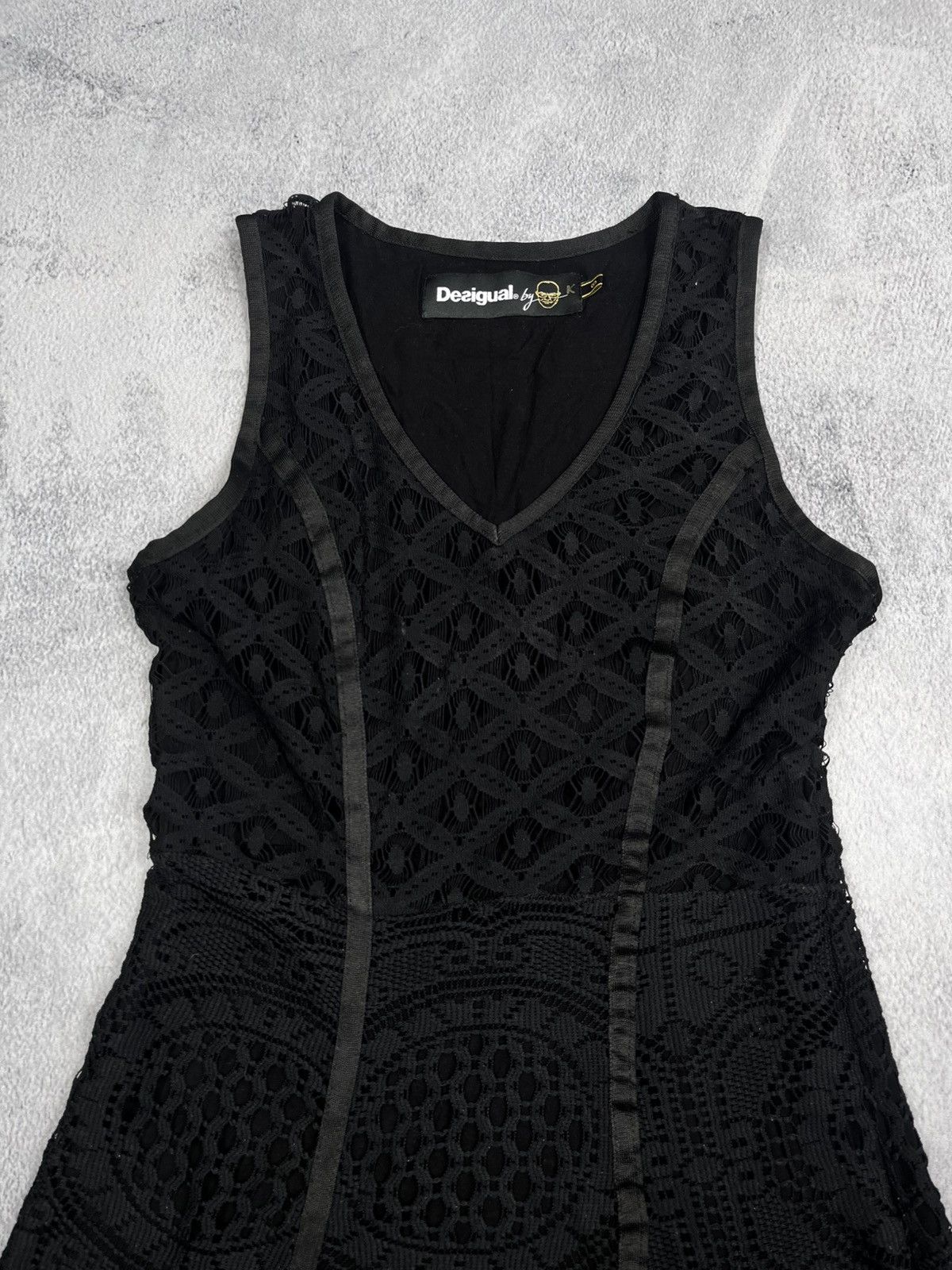 Other Vintage Y2K Desigual mesh flared opium sleeveless dress S Size S / US 4 / IT 40 - 2 Thumbnail