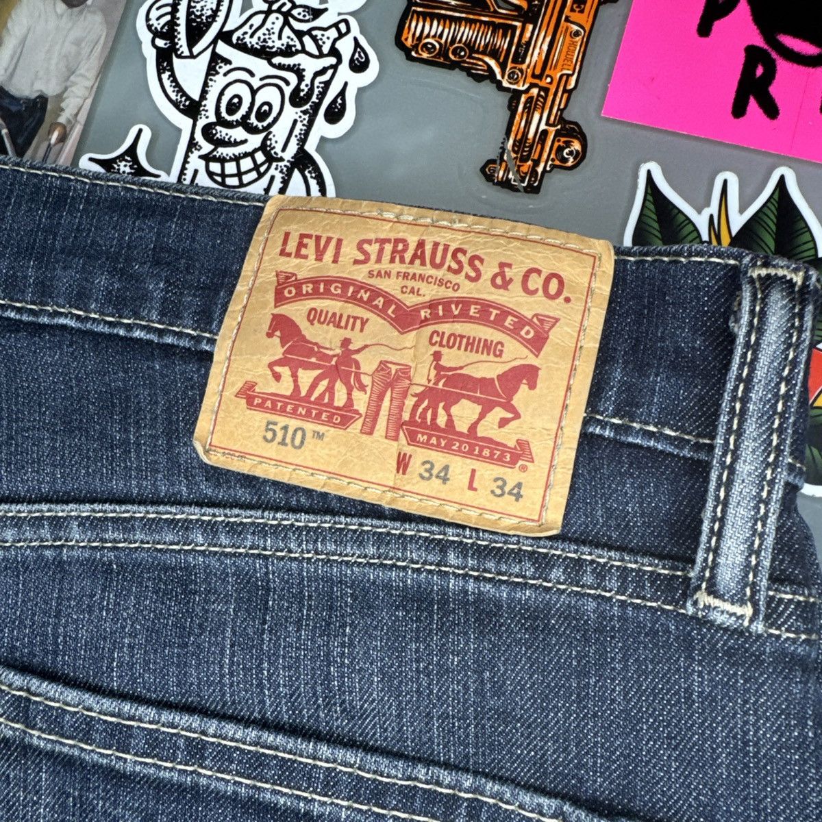 Levi's Mens Levi's 510 Dark Blue SKINNY Fit Stretch Denim Jeans 34 Size US 34 / EU 50 - 2 Thumbnail