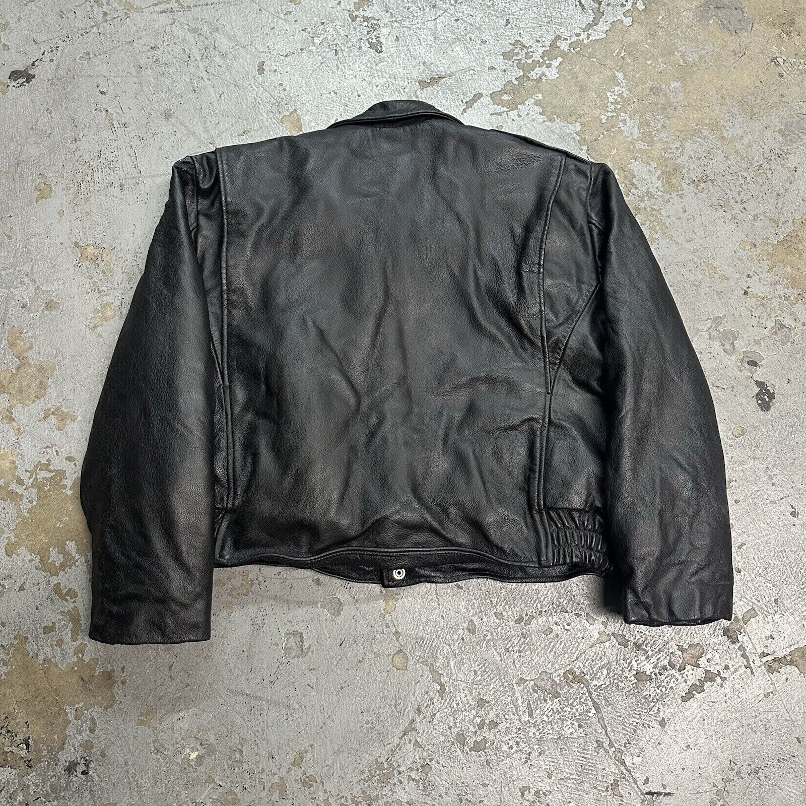Leather Vintage Outdoor Outfits Black Police Leather Jacket Size 44 Size US L / EU 52-54 / 3 - 3 Thumbnail