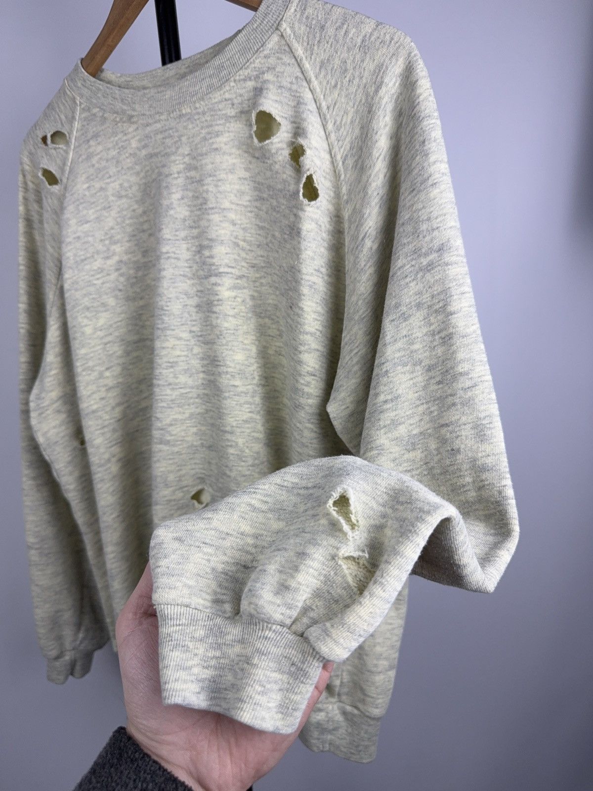 Japanese Brand Distressed Sweatshirt Switcher Grunge Crewneck Gray/Yellow Size US L / EU 52-54 / 3 - 7 Thumbnail