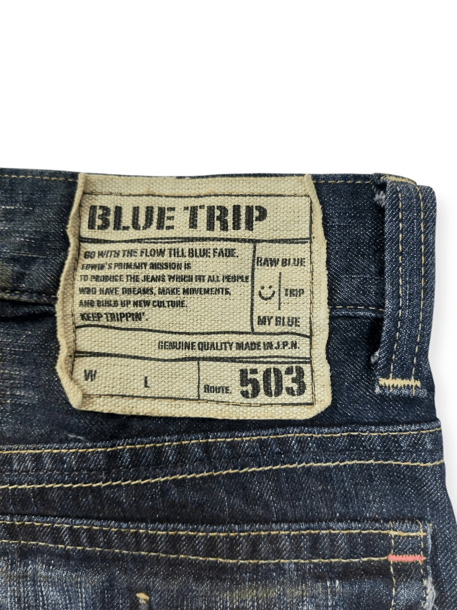 Edwin Edwin Blue Trip 503 Ripped Mudmax Flare Denim Size US 35 - 12 Thumbnail