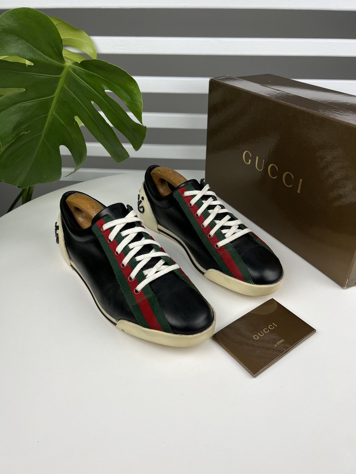 Gucci GUCCI Sneakers Low Top Leather Shoes BOULEVARD Web Stripes Size US 8.5 / EU 41-42 - 1 Thumbnail