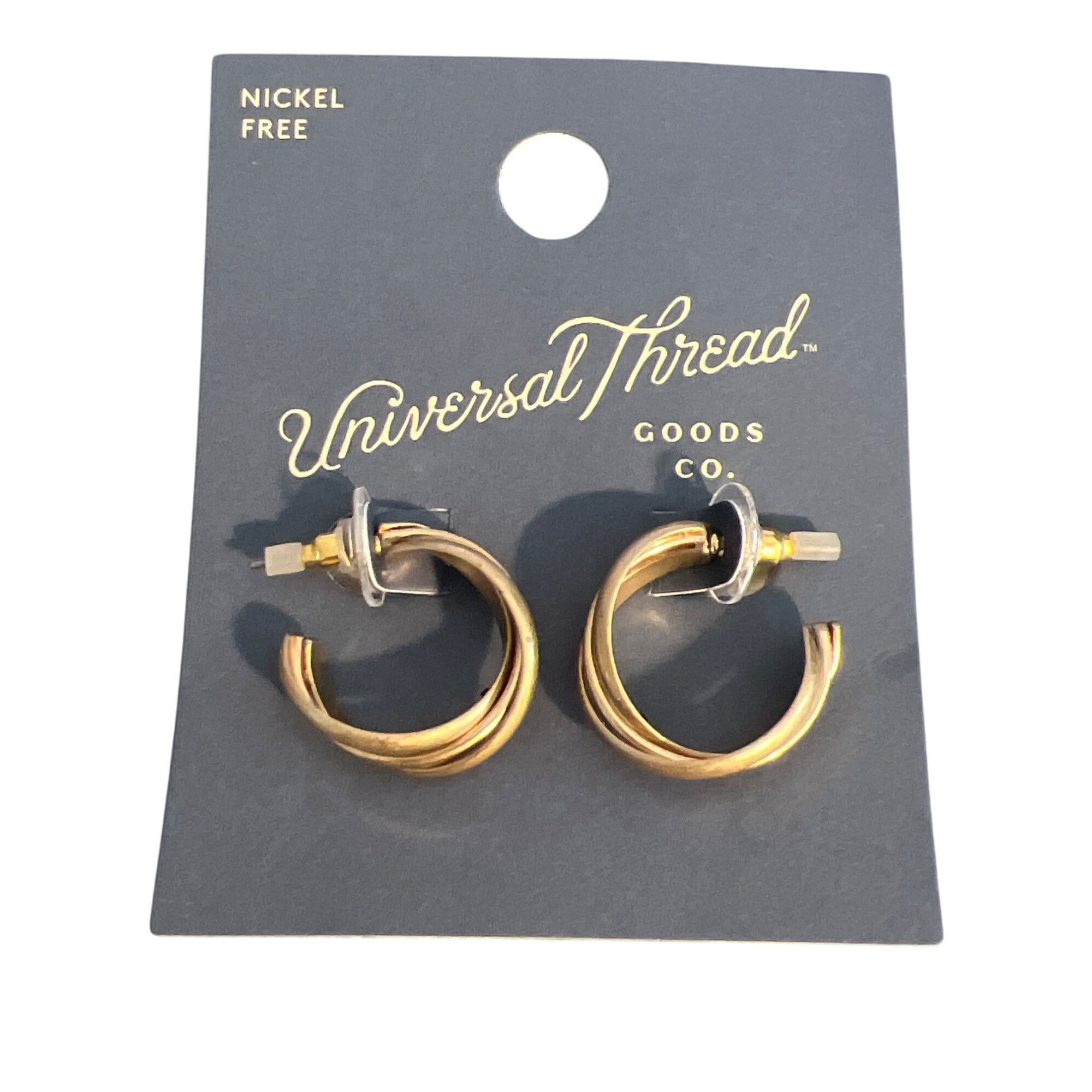 Other Universal Thread 3 Pair Gold Tone Earrings Pierced Hoops Nic Size ONE SIZE - 2 Thumbnail