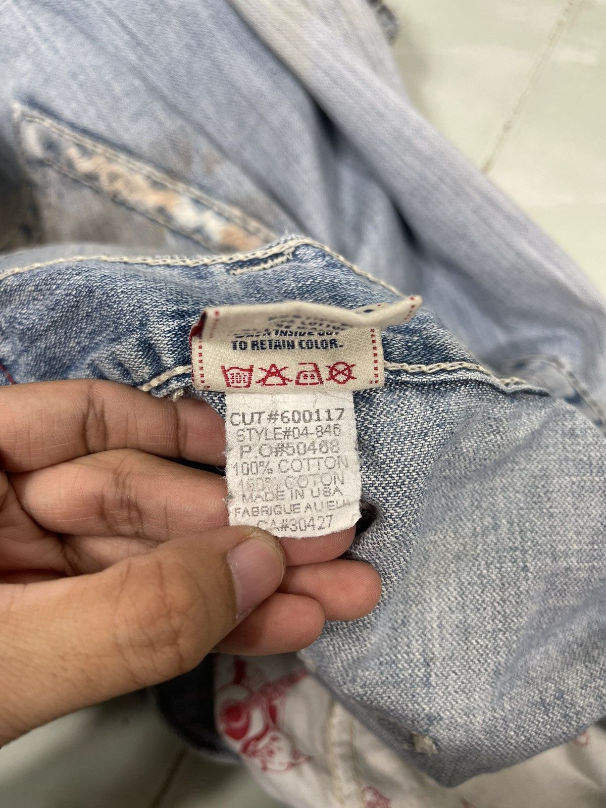If Six Was Nine 🔥TRUE RELIGION MADE IN USA DISTRESSED RIPPED JEANS Size US 32 / EU 48 - 18 Thumbnail