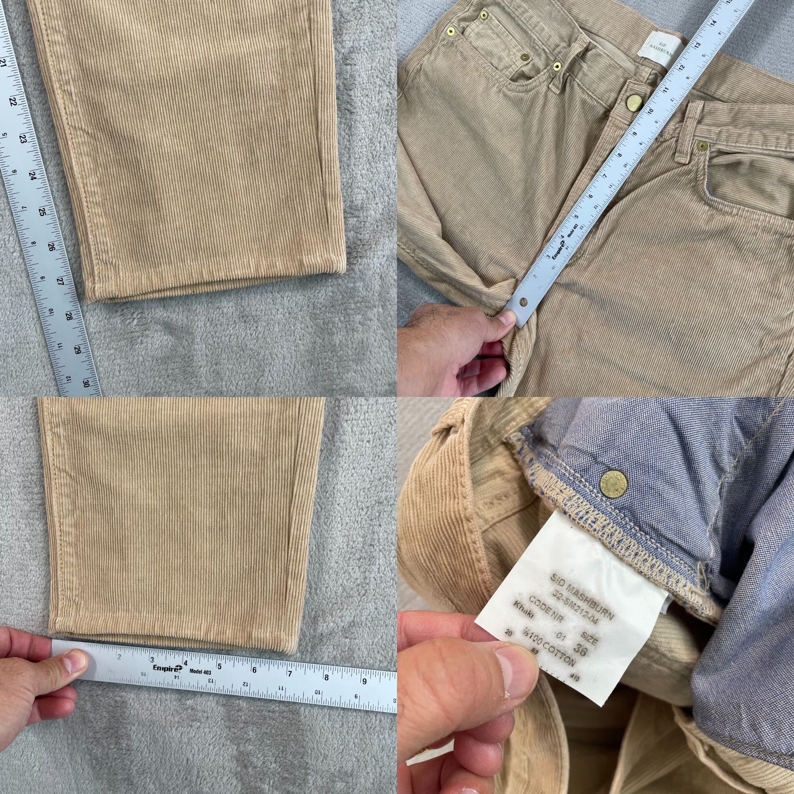 Sid Mashburn Sid Mashburn Pants Corduroy Chino Straight Leg Men 34x28 Khaki Designer Beige Beige? Size US 34 / EU 50 - 8 Thumbnail