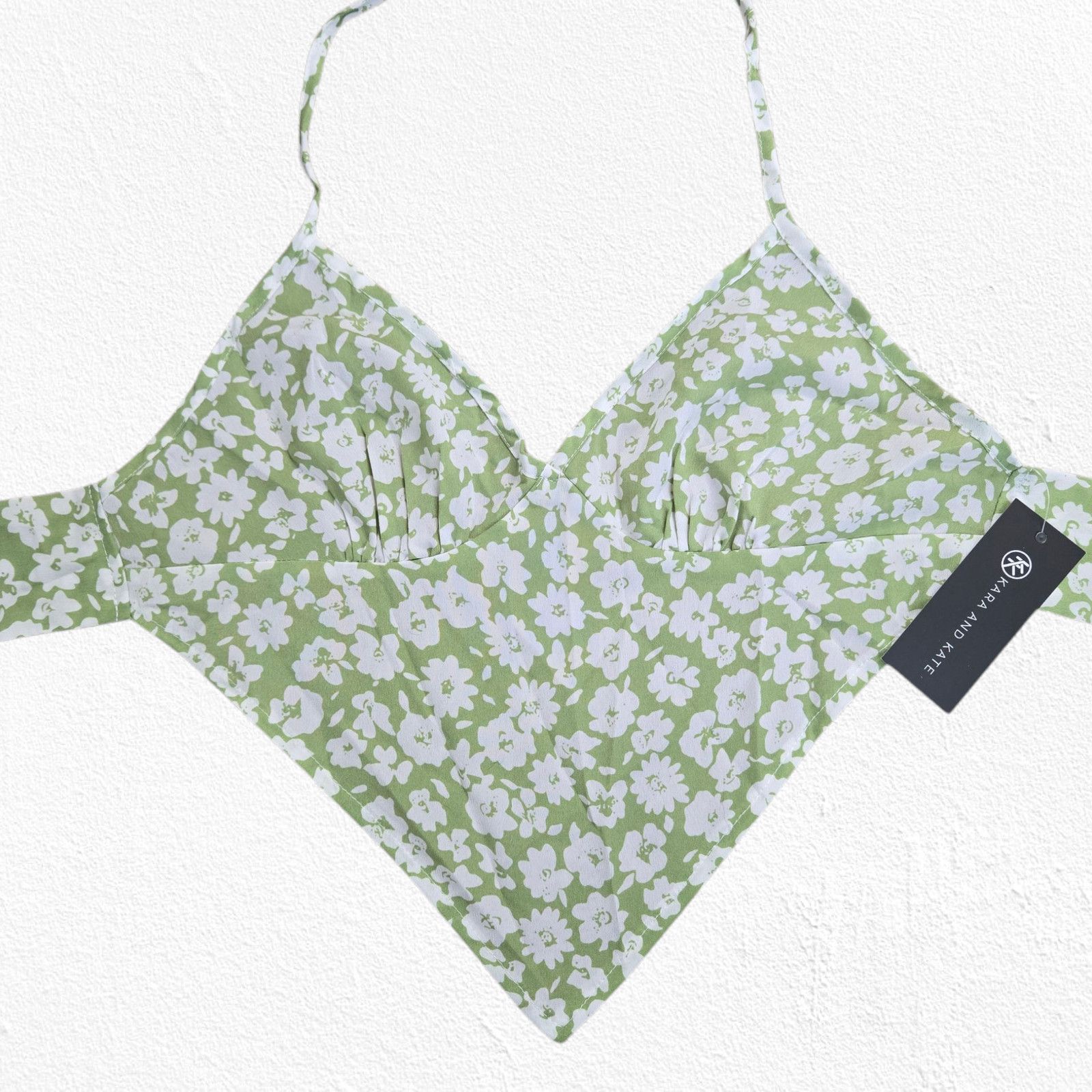 Other Floral Green Handkerchief Hem Tie Back Tank Top Size Small Size S / US 4 / IT 40 - 6 Thumbnail